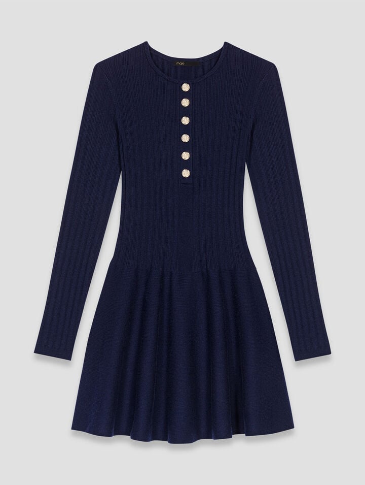 Knit dress with flared skirt