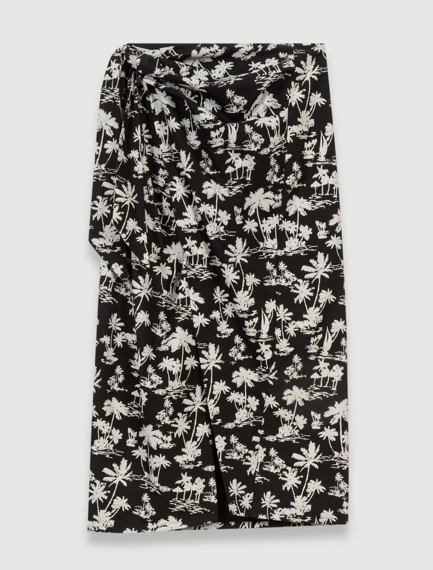 Palm print wrap skirt