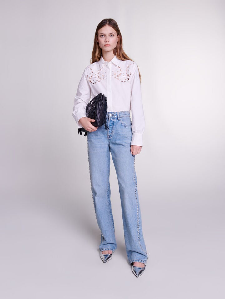 Jean large à studs