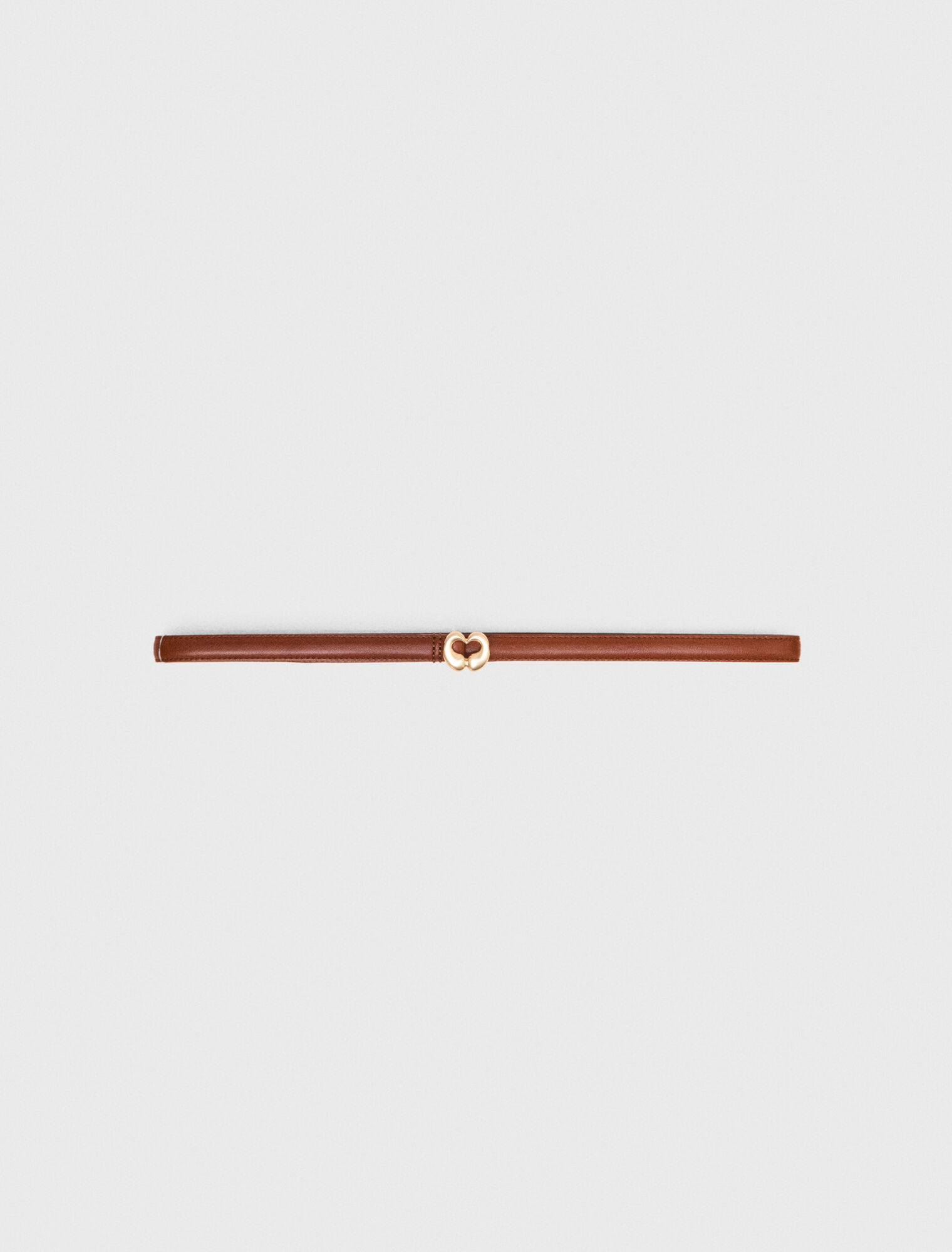 Ceinture fine logo en cuir lisse
