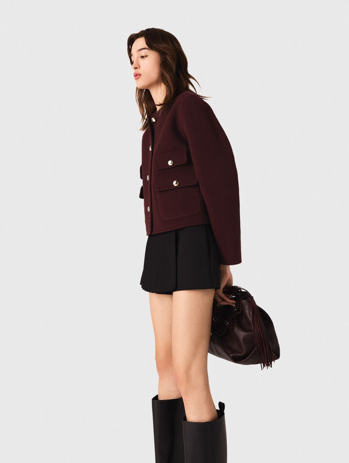Short droit plissé