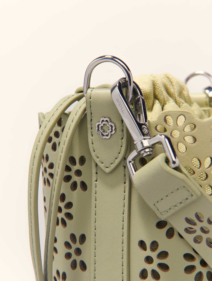 Sac seau en cuir perforé