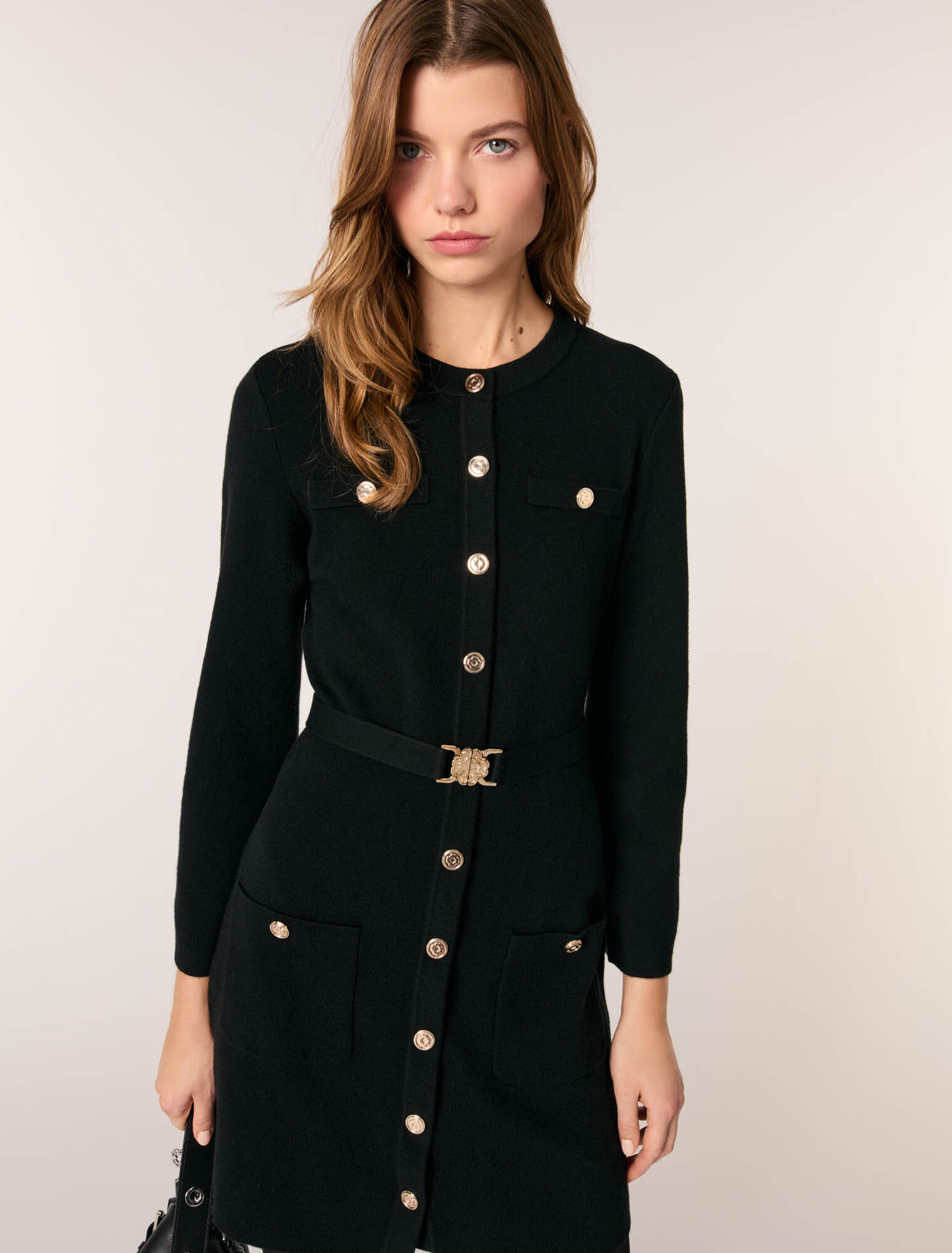 Robe maille 2-en-1 cape amovible