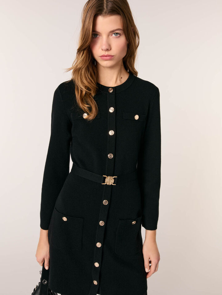 2-in-1 knit dress & removable cape