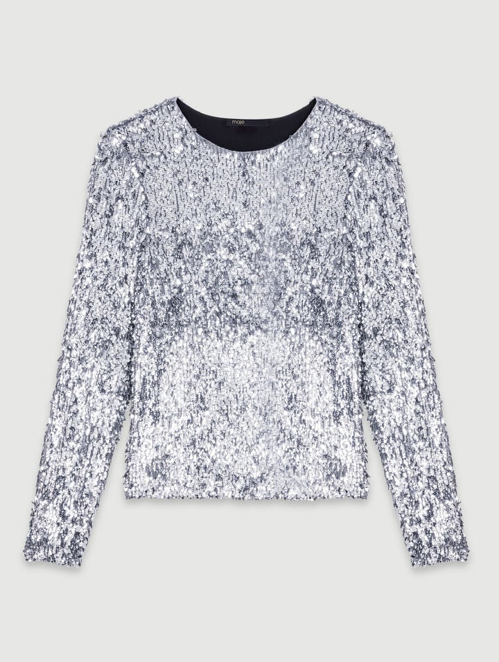 Top manches longues en sequins