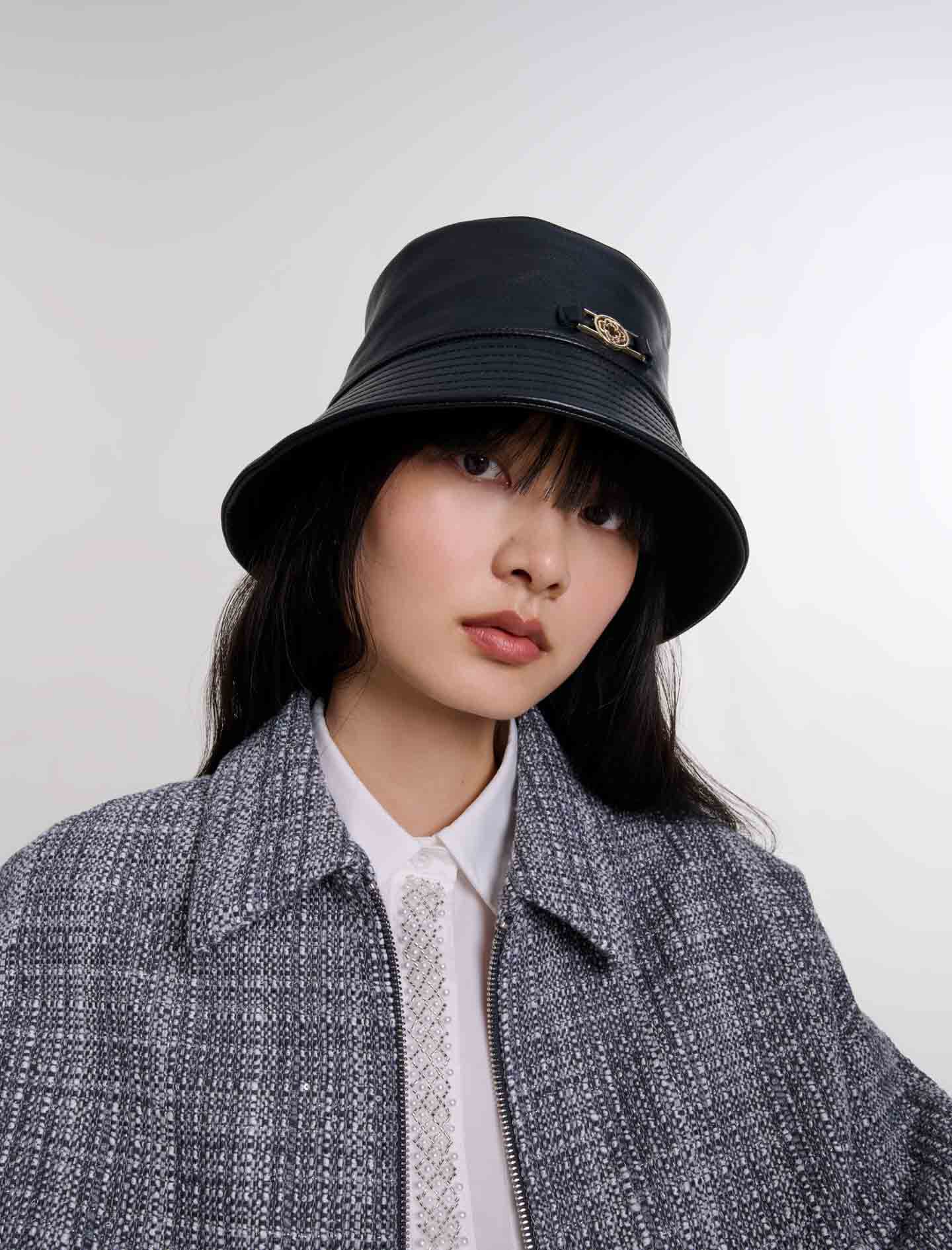 Leather bucket hat