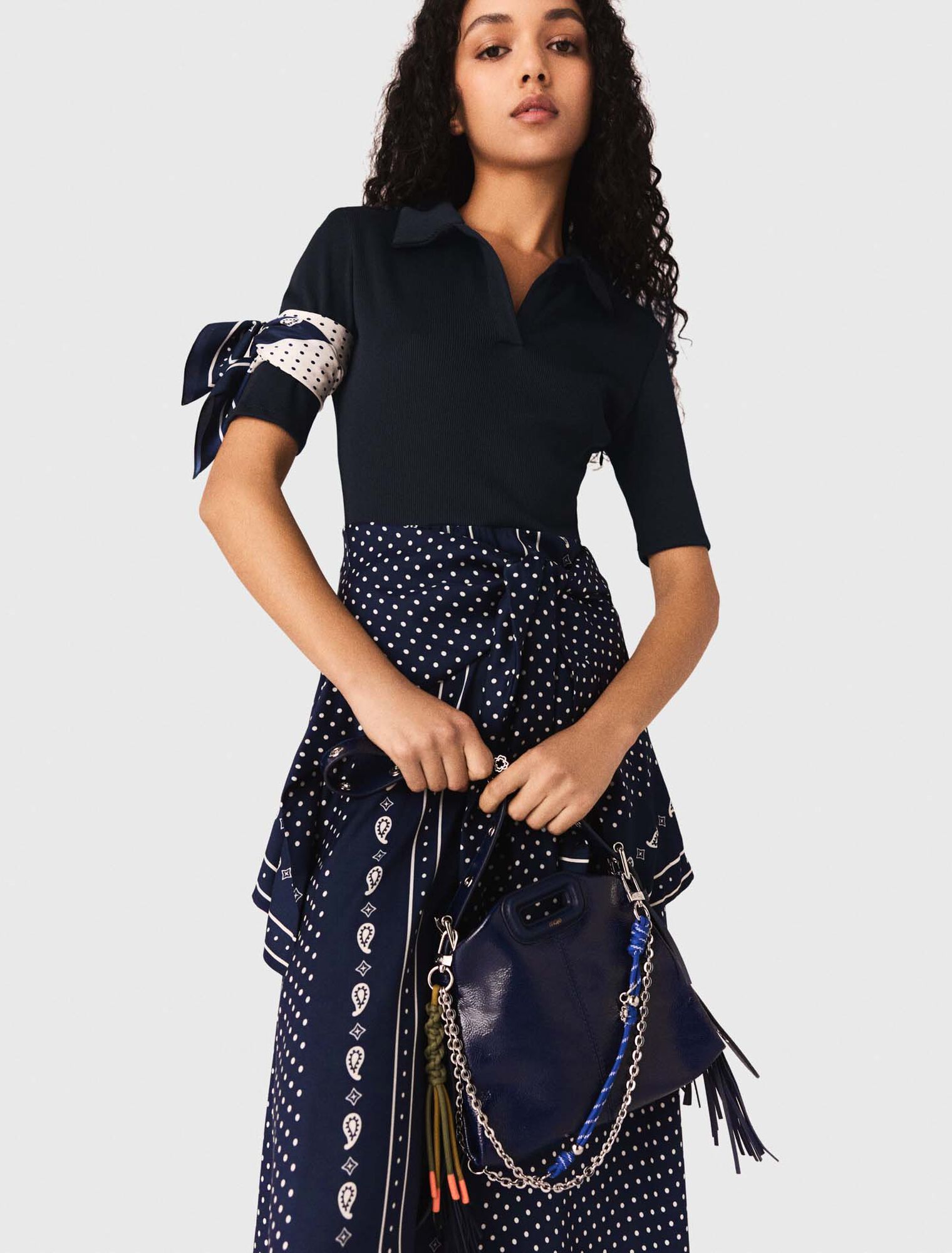 Robe bi-mati&egrave;re imprim&eacute;e