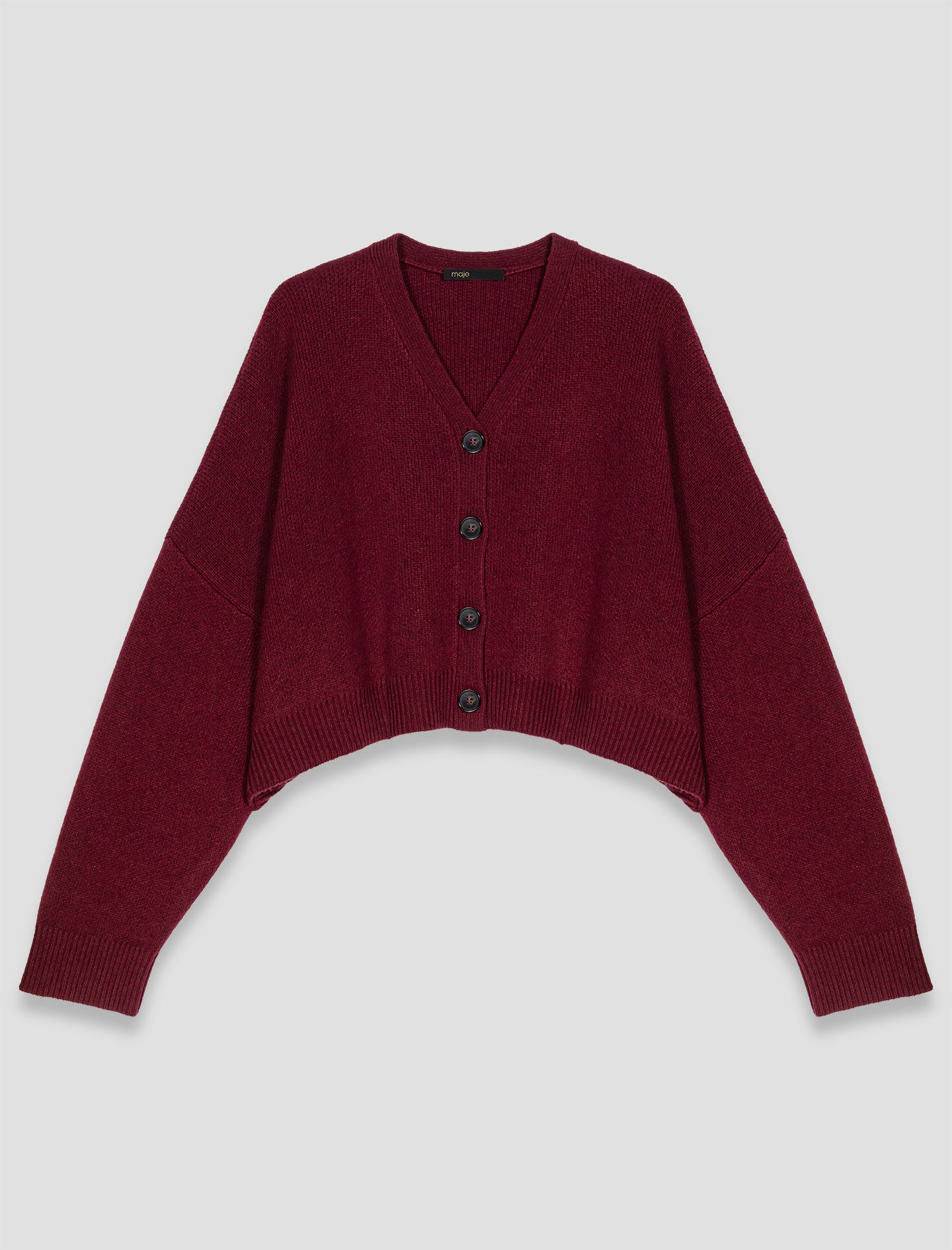 【mayu.】 Cropped wool-blend cardigan Red For Women | Maje