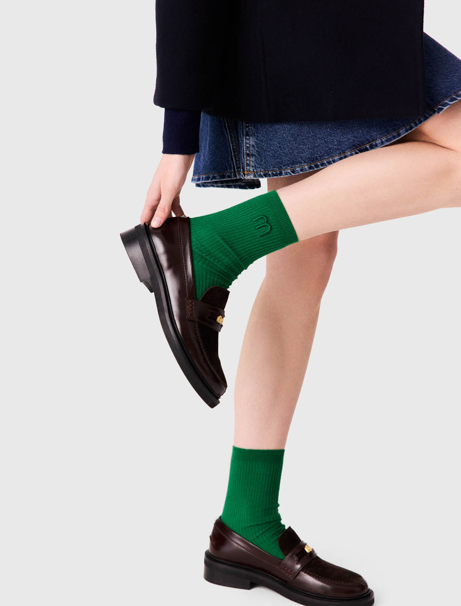 Leather and suede loafers
