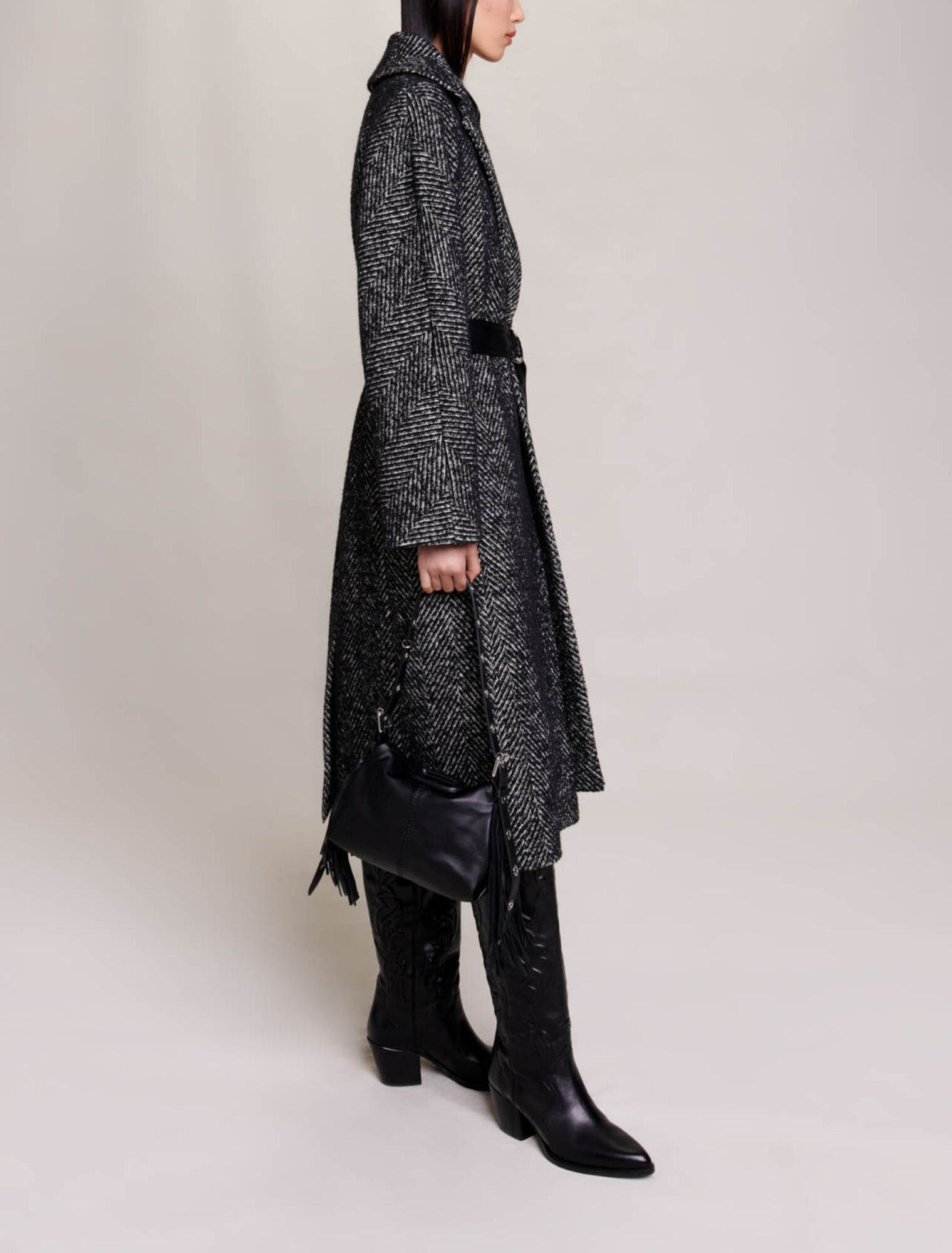 Manteau long chevrons