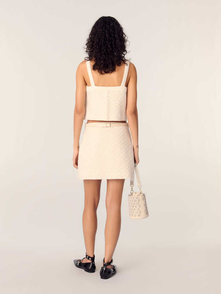 Jupe en maille effet tweed
