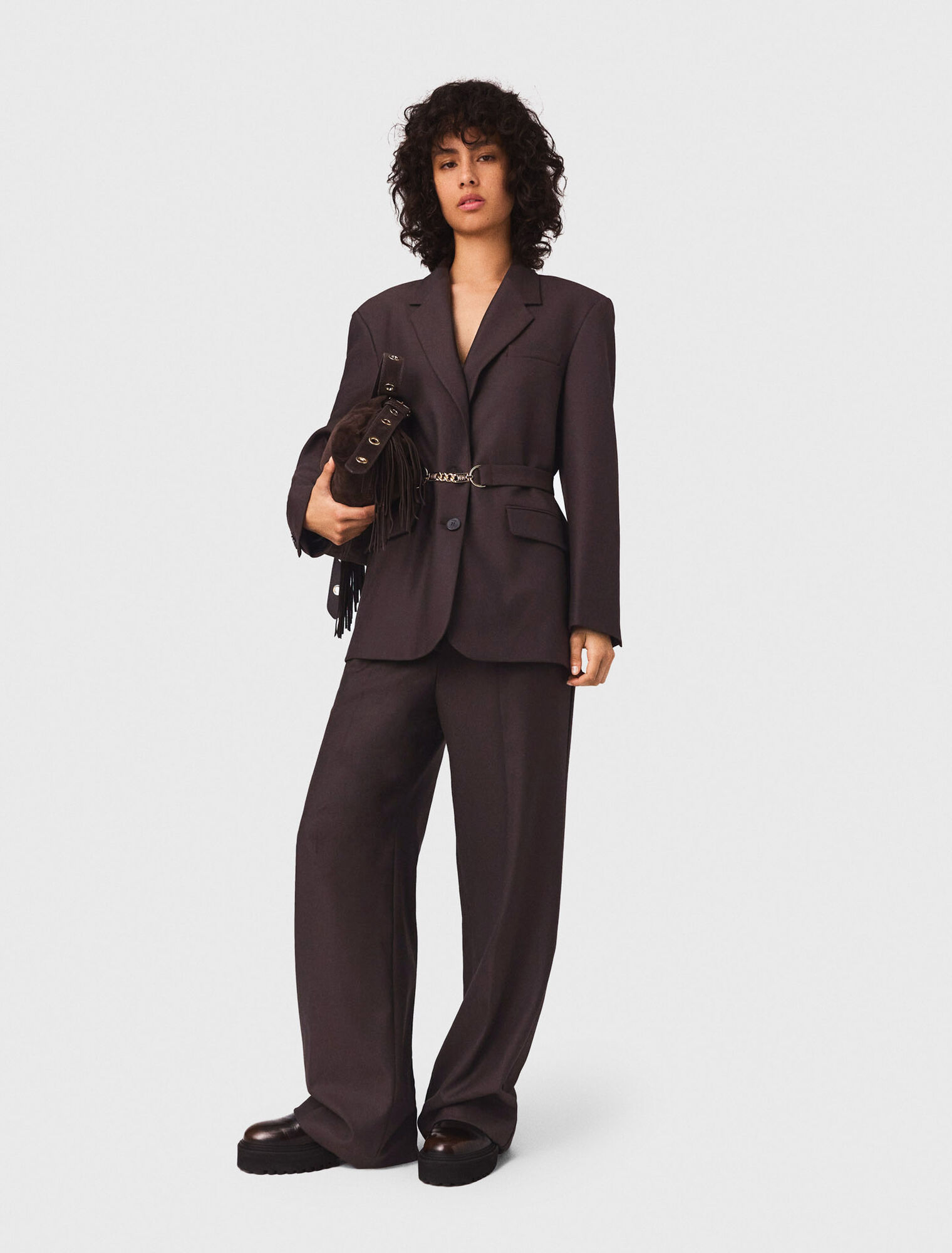 Veste de tailleur à ceinture