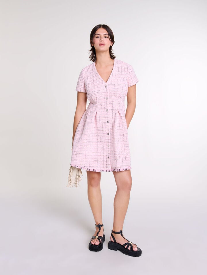 Robe babydoll en tweed