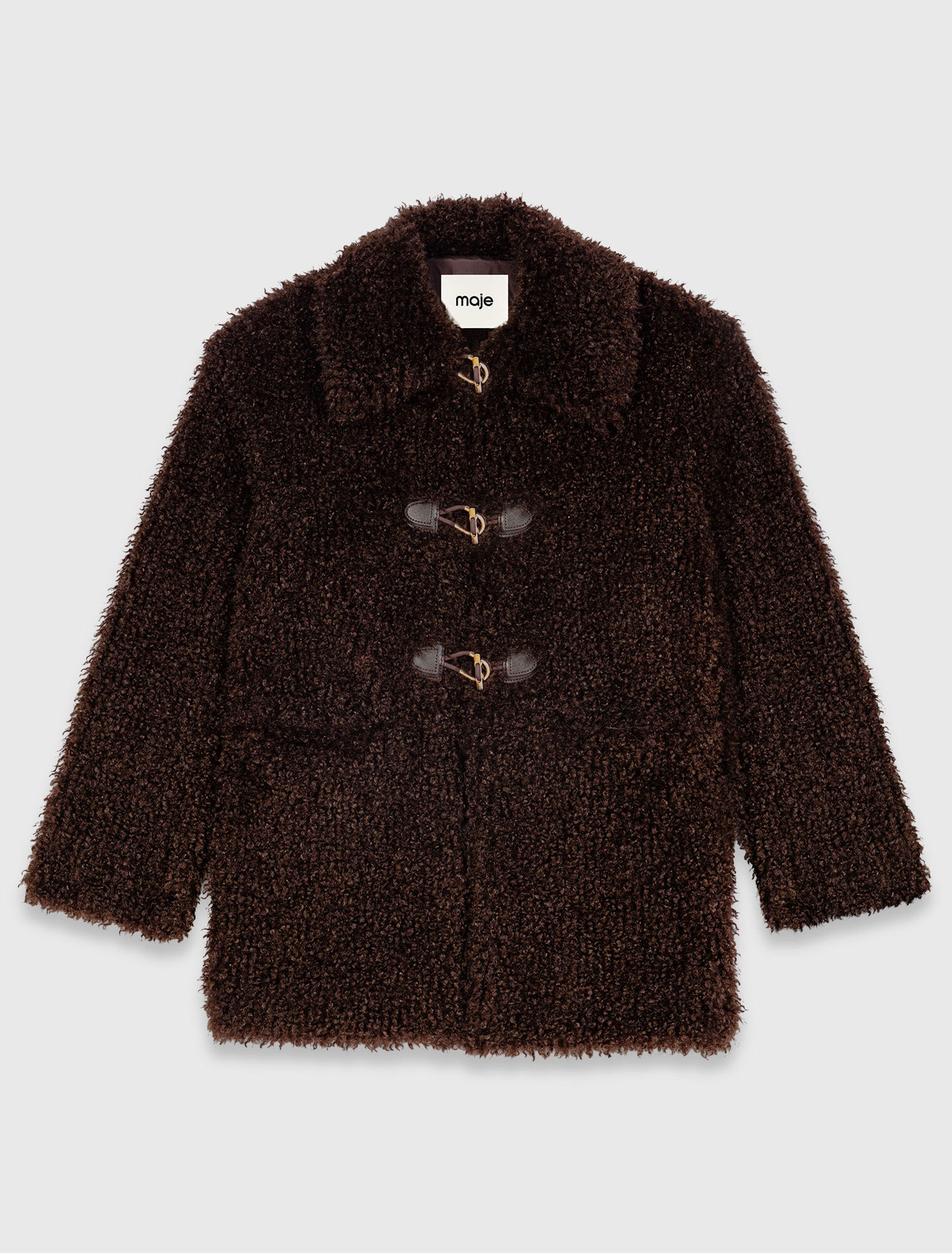 Mid-length faux fur coat