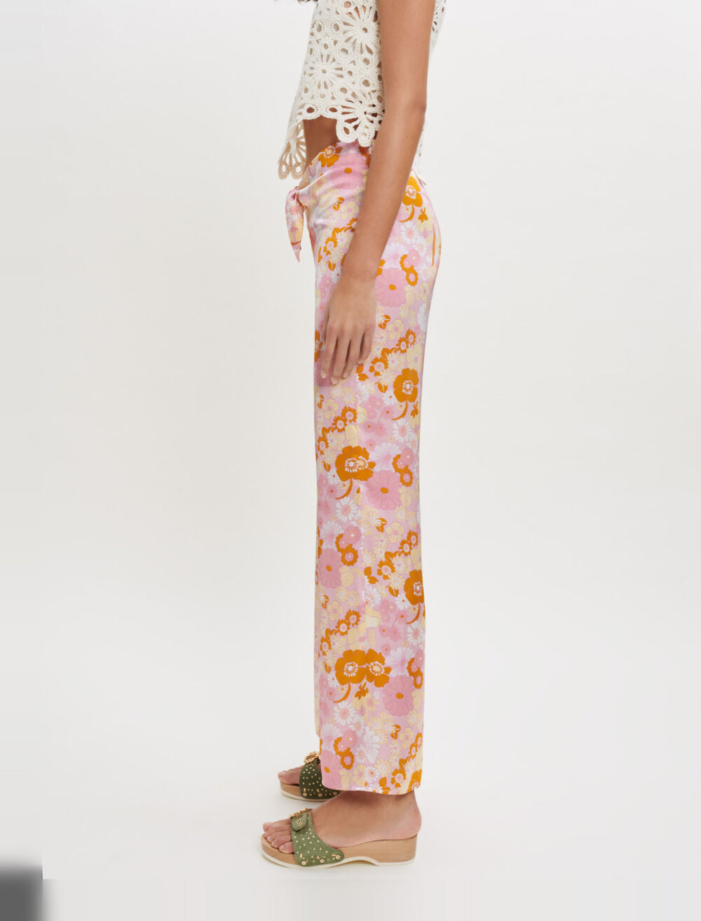 floral fluid wide leg pants