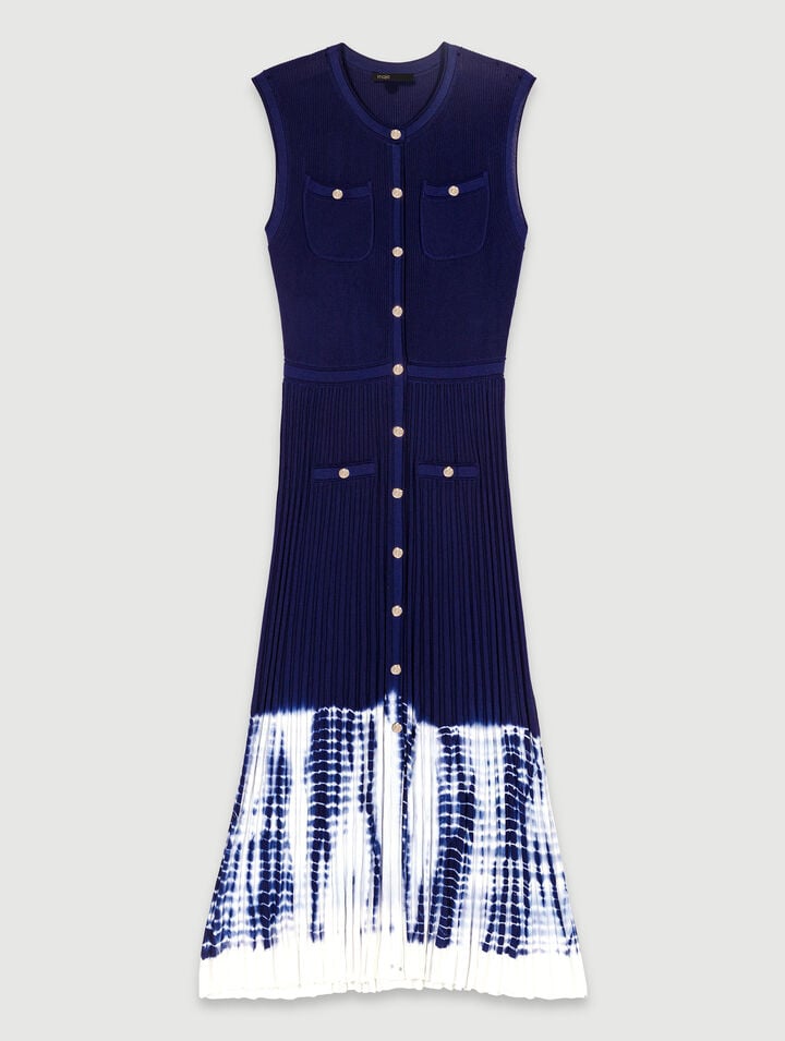 Tie-dye knit maxi dress