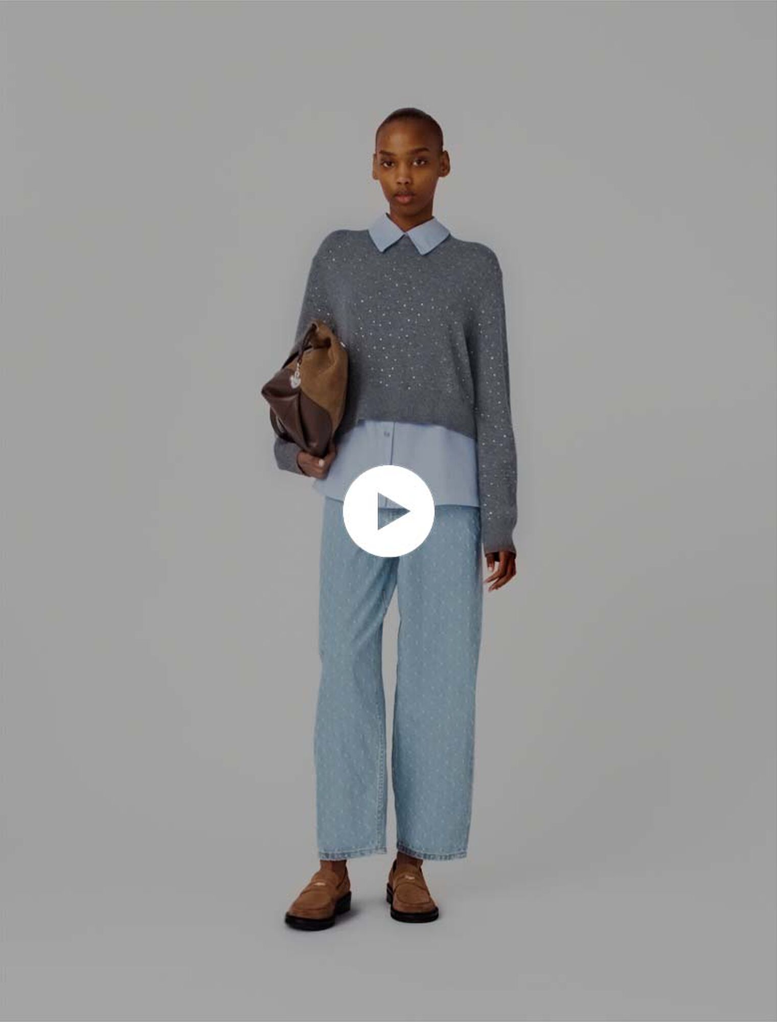 Sweater with removable collar and layer