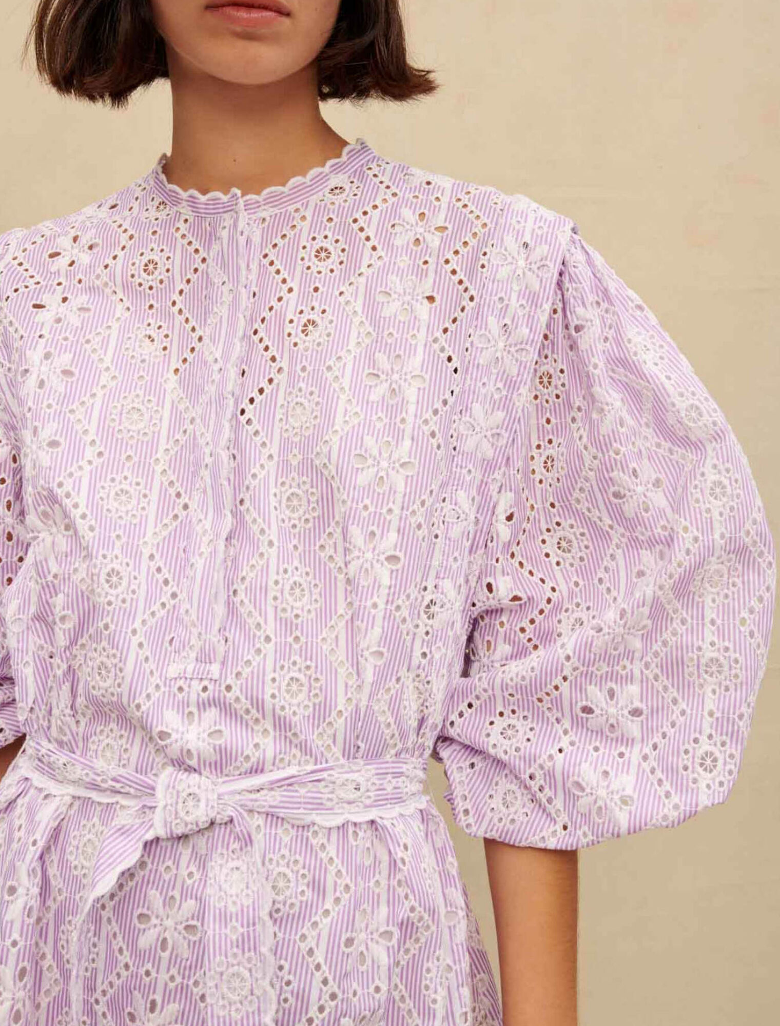 Embroidered cotton mini dress