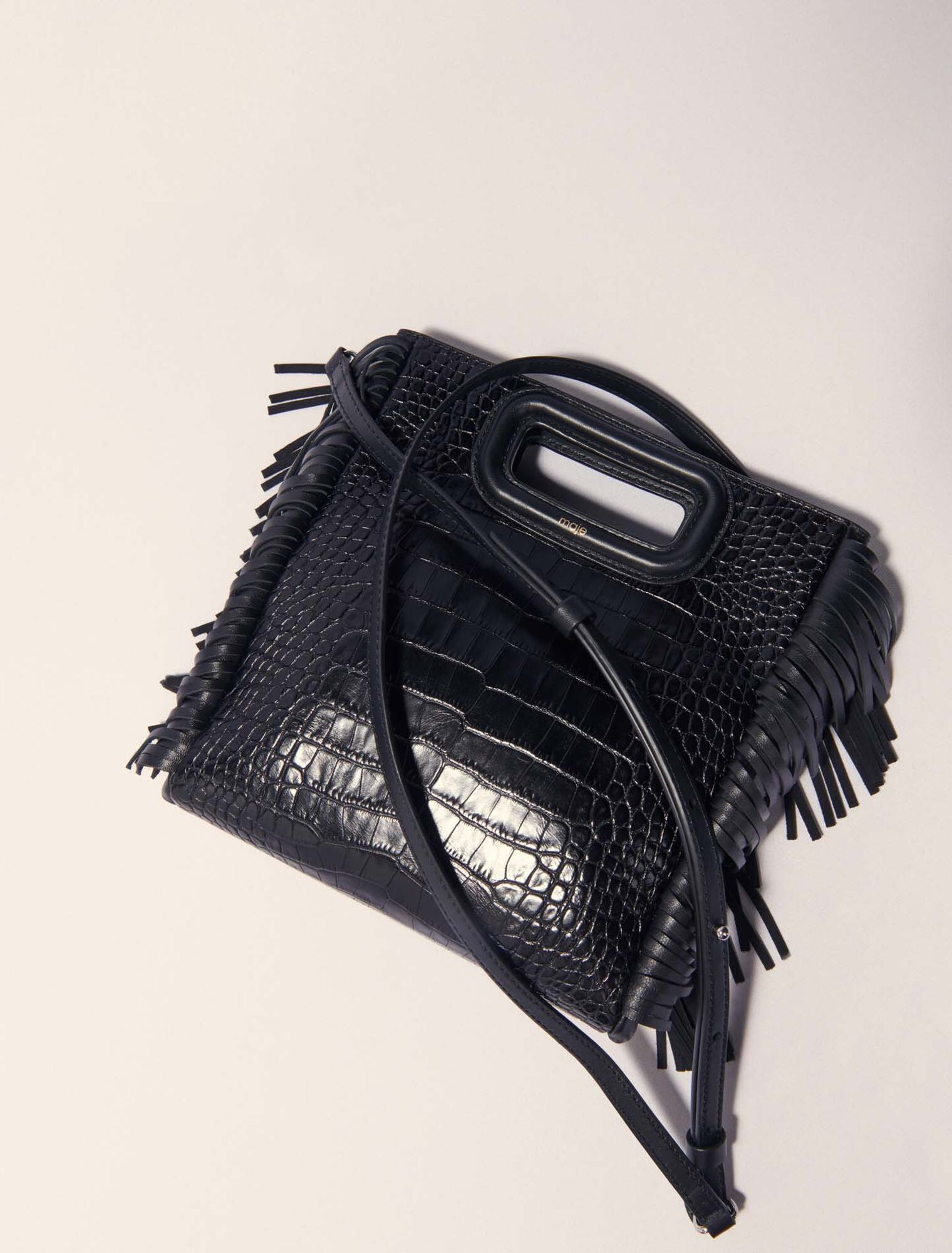 M bag in crocodile-effect leather