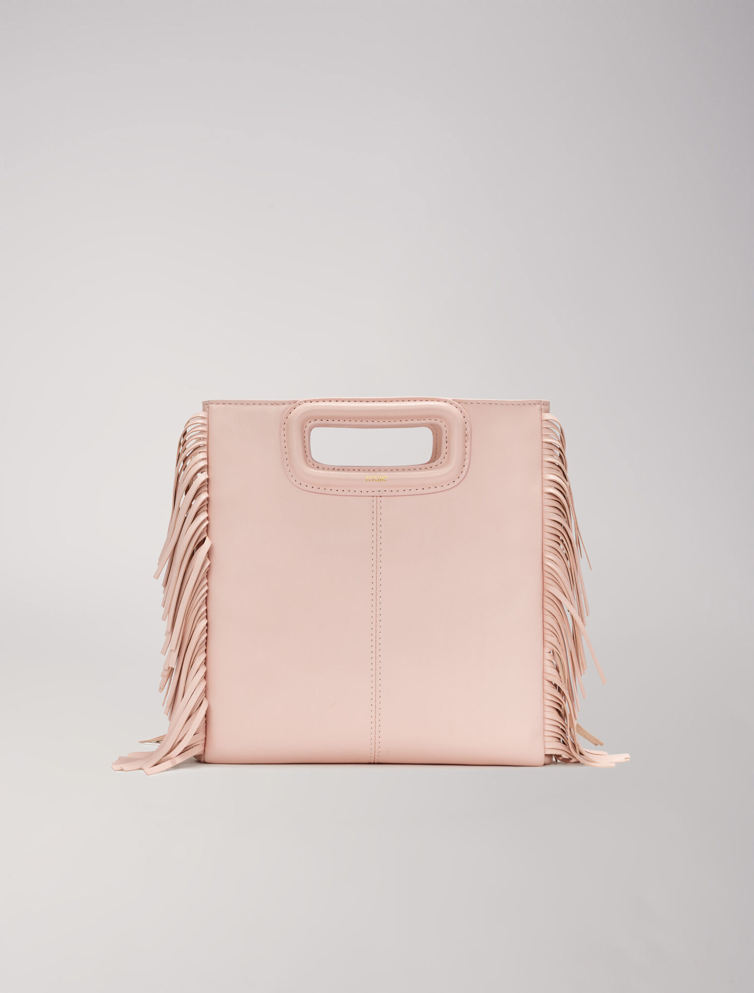 Smooth leather M bag with fringing