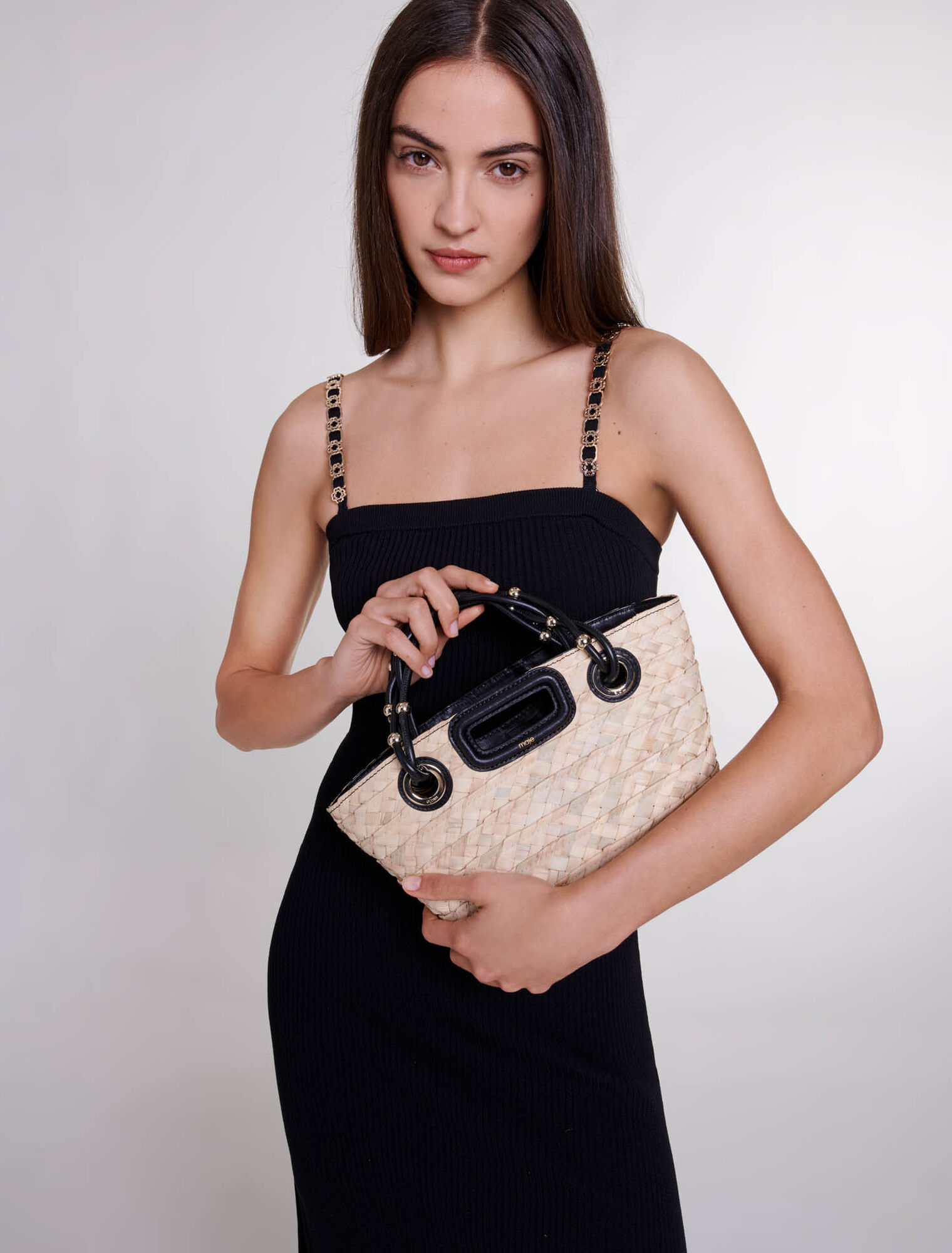 Mini woven basket bag