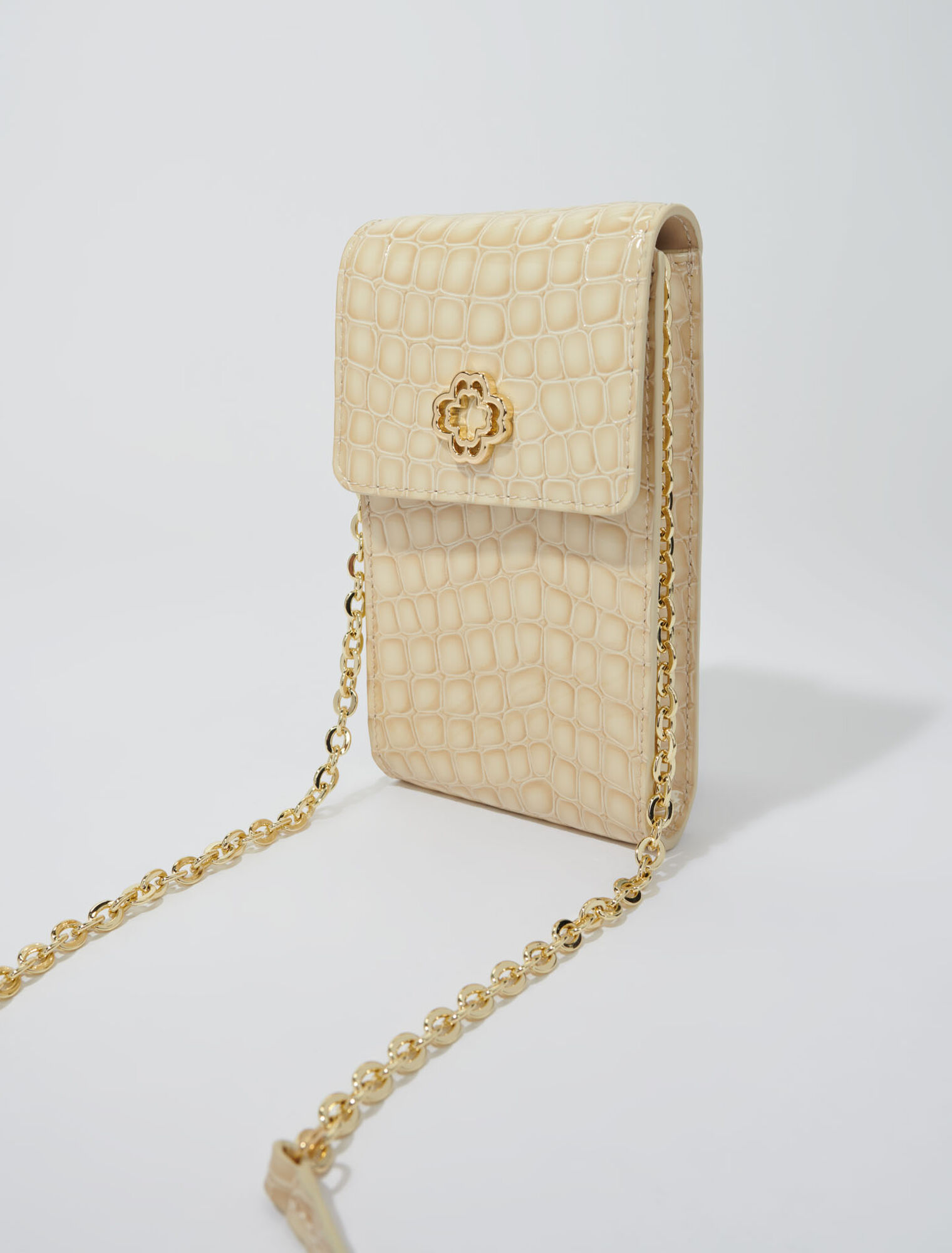 Patent leather phone pouch