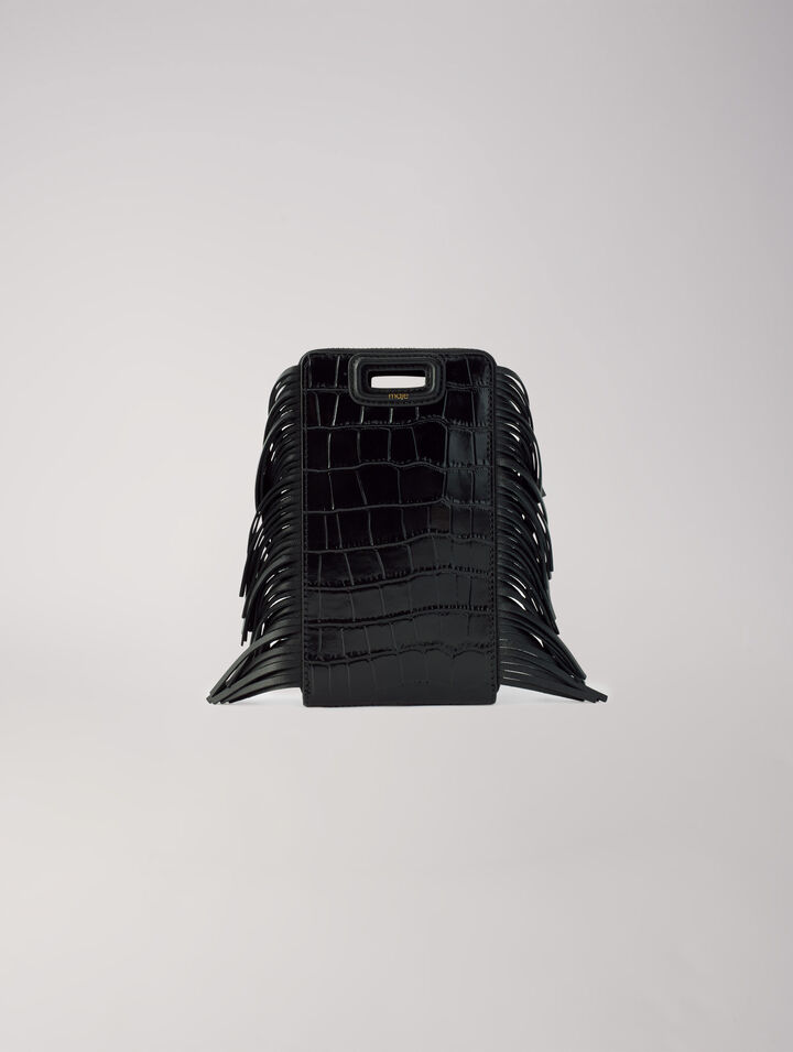 Porte téléphone M en cuir embossé