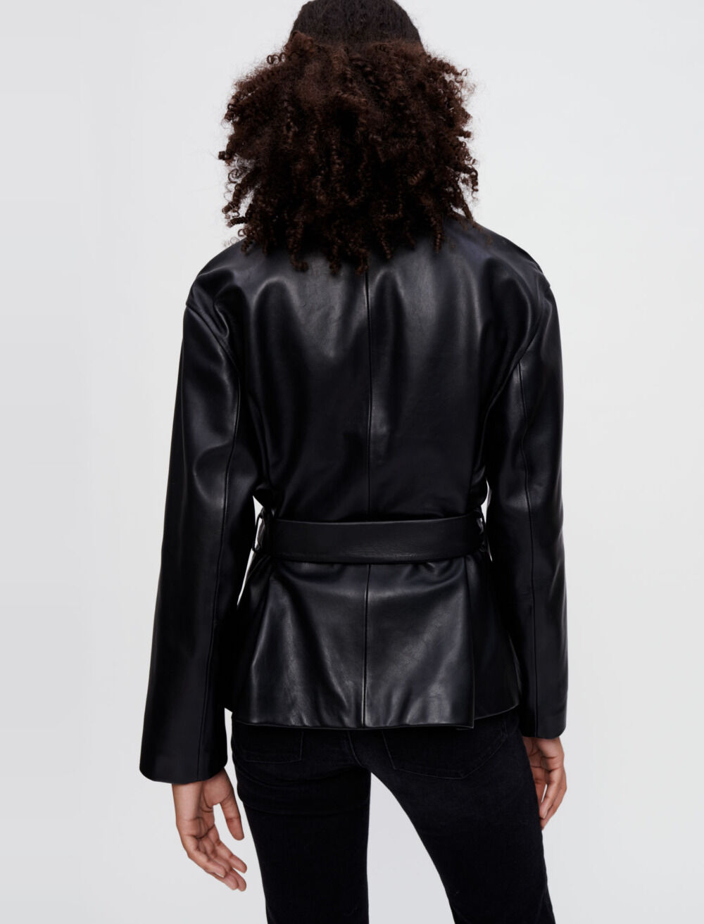 Blouson facon veste a 4 poches en cuir
