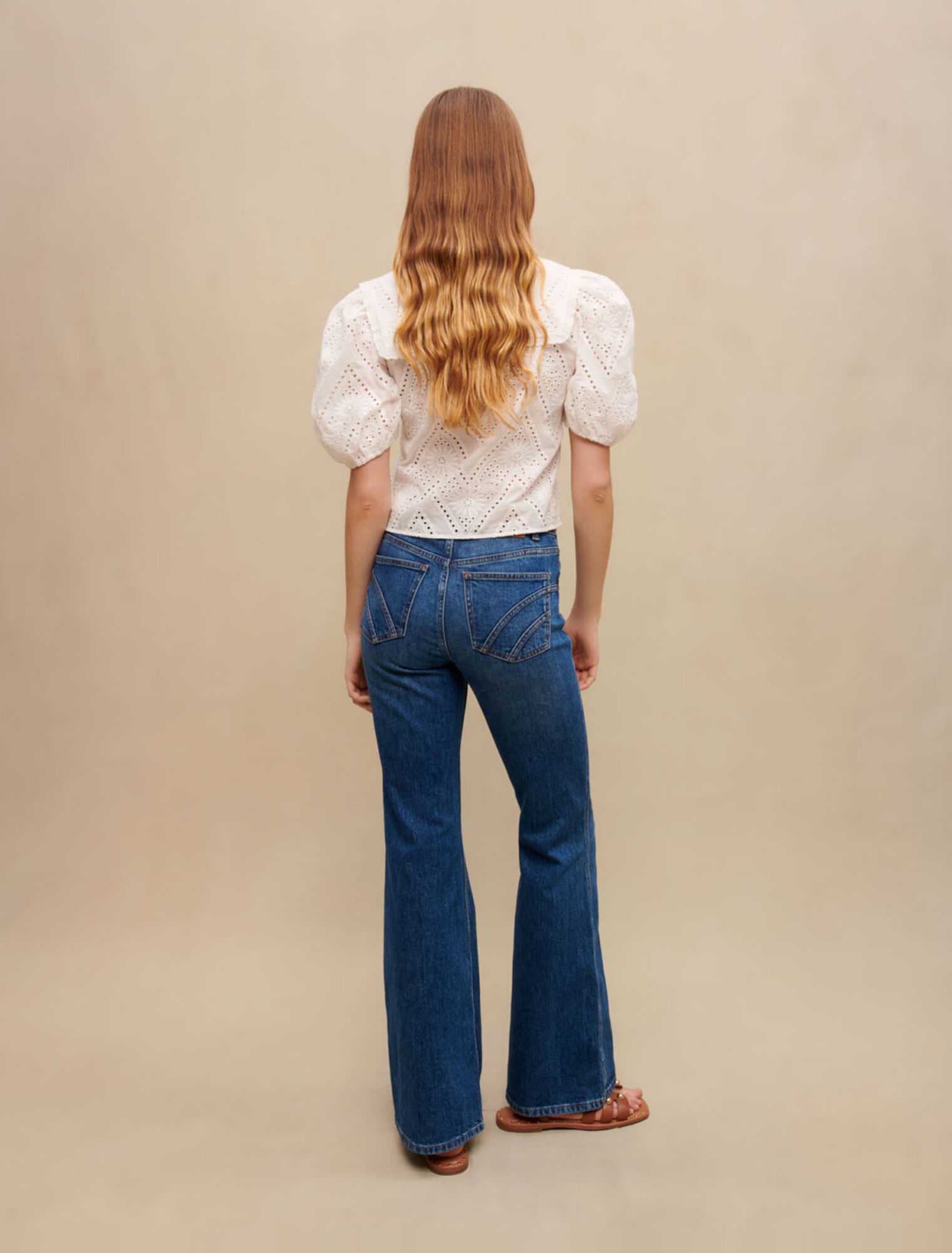 Embroidered cropped shirt