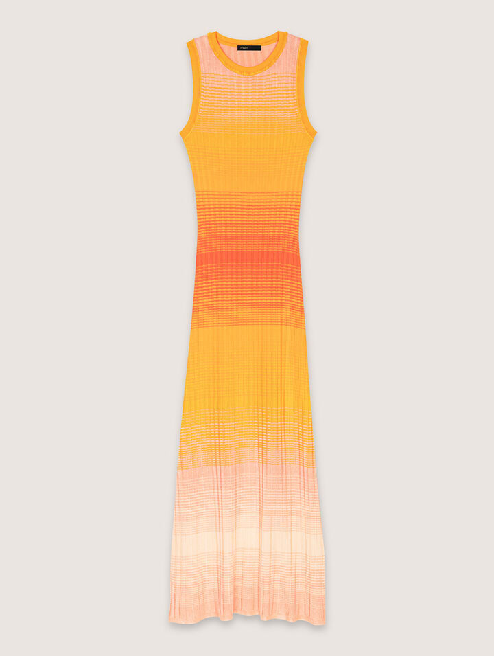 Robe longue en maille tie&dye