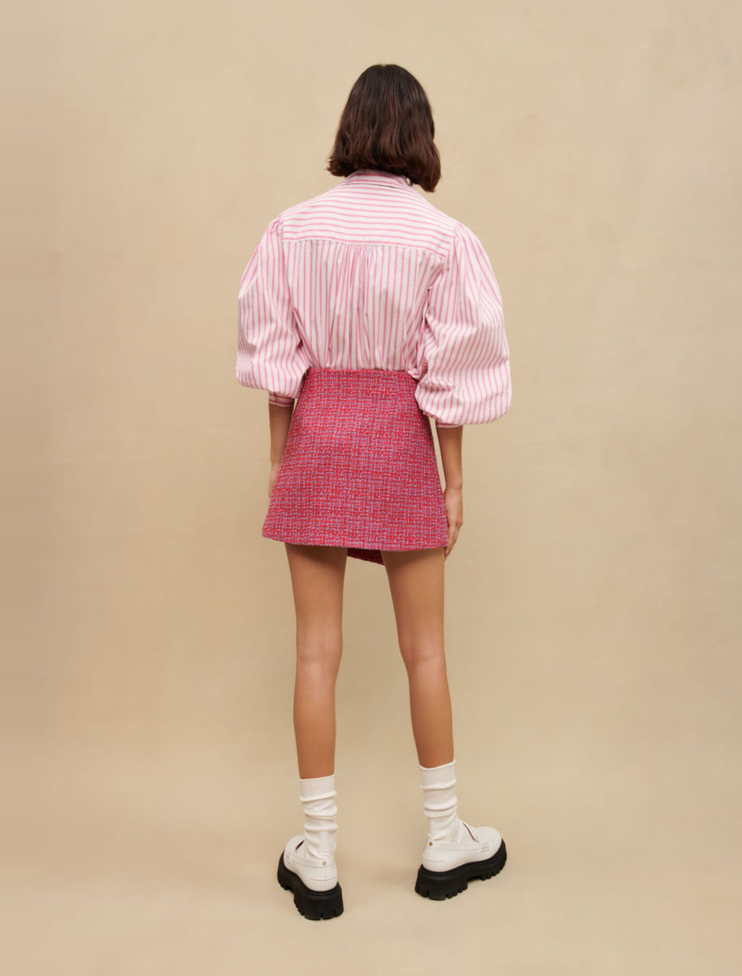 Jupe portefeuille en tweed