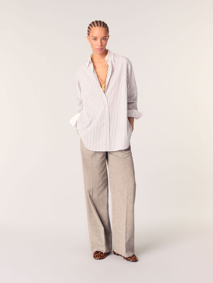Chemise à rayures strassée