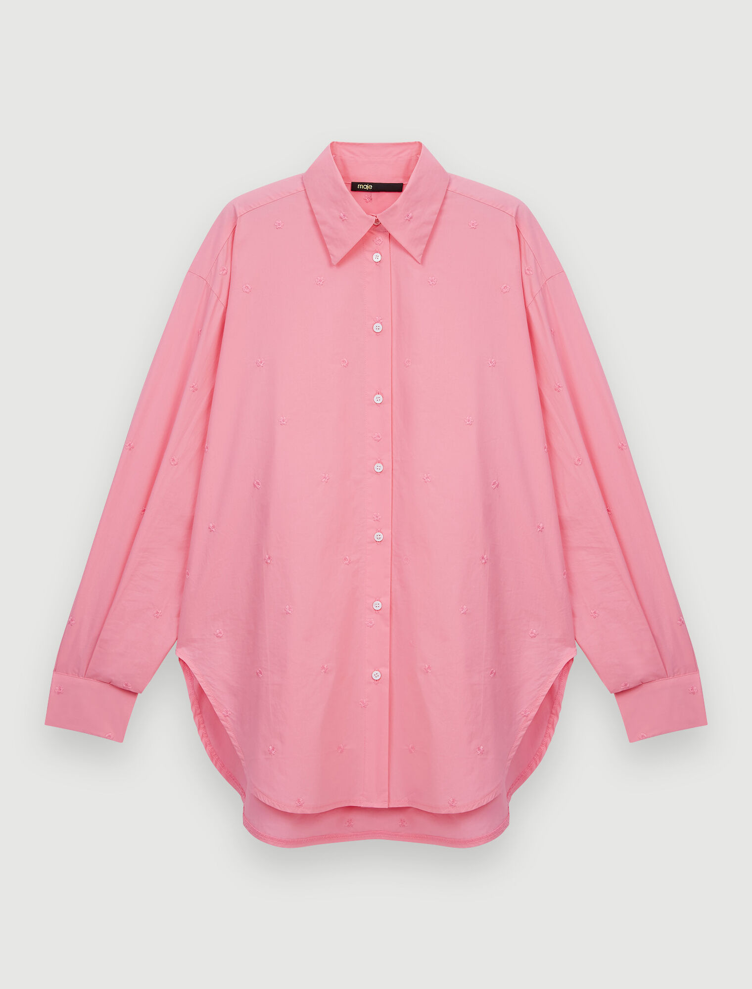 Chemise en popeline brodée