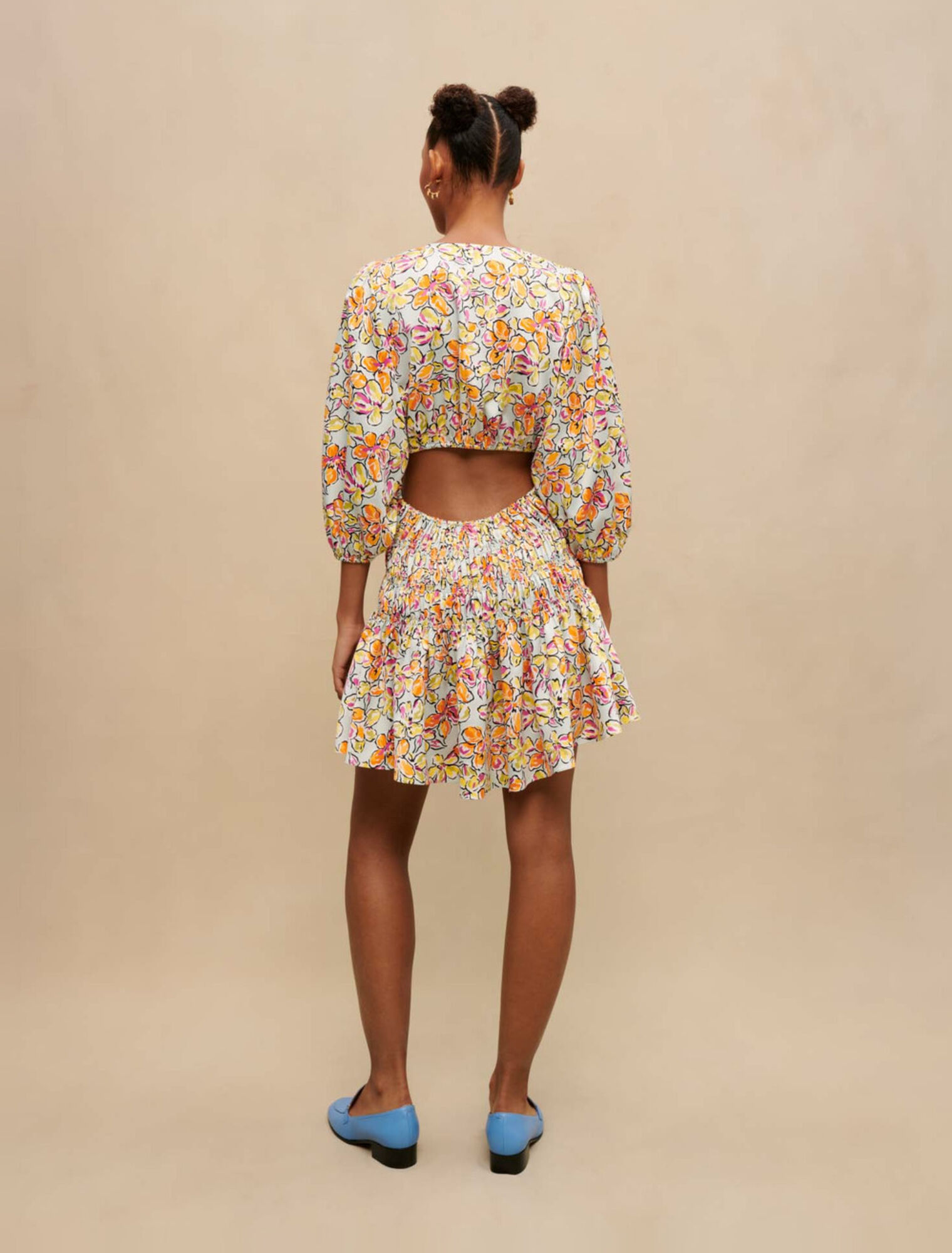 Robe courte à imprimé fleuri