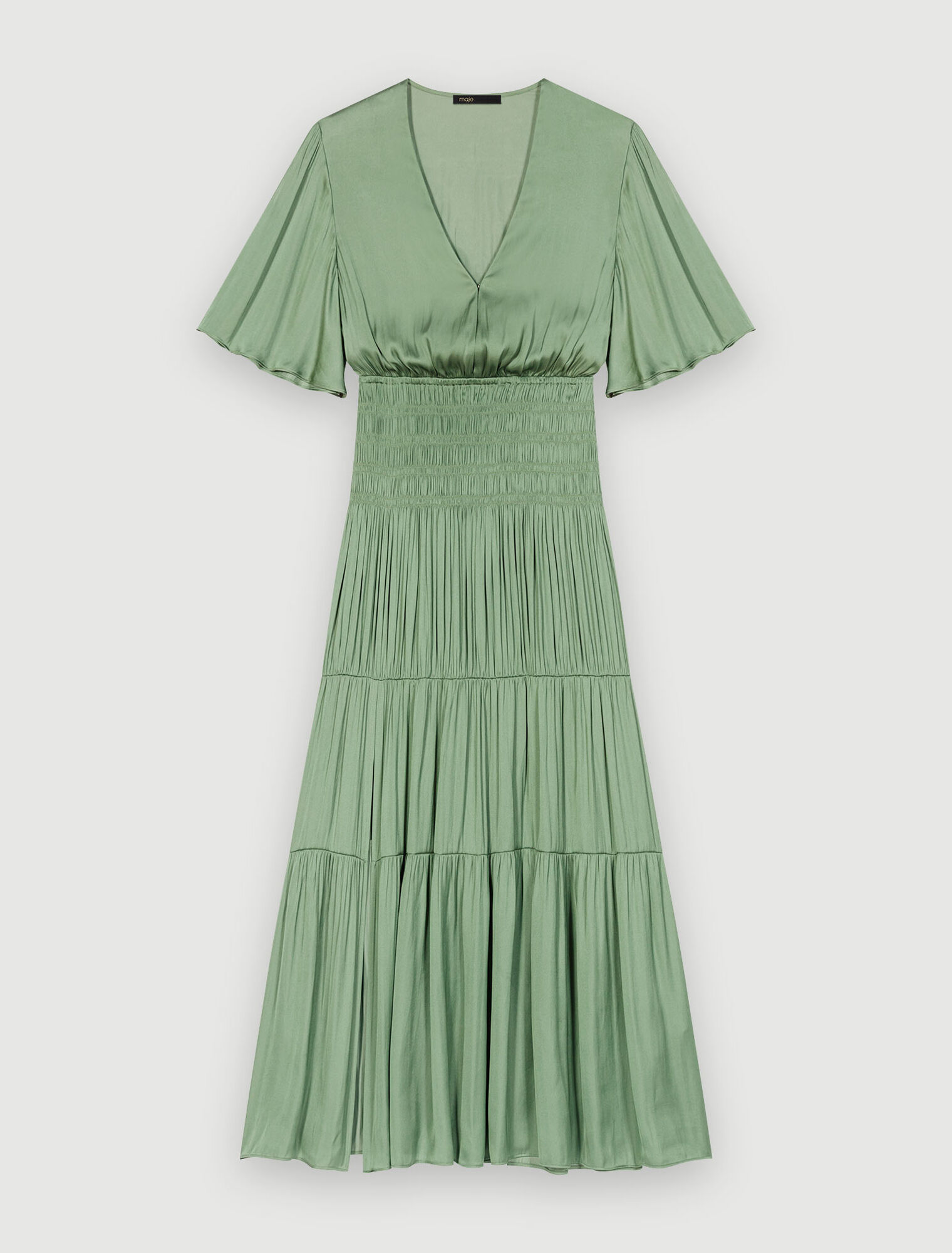 Robe longue satinée