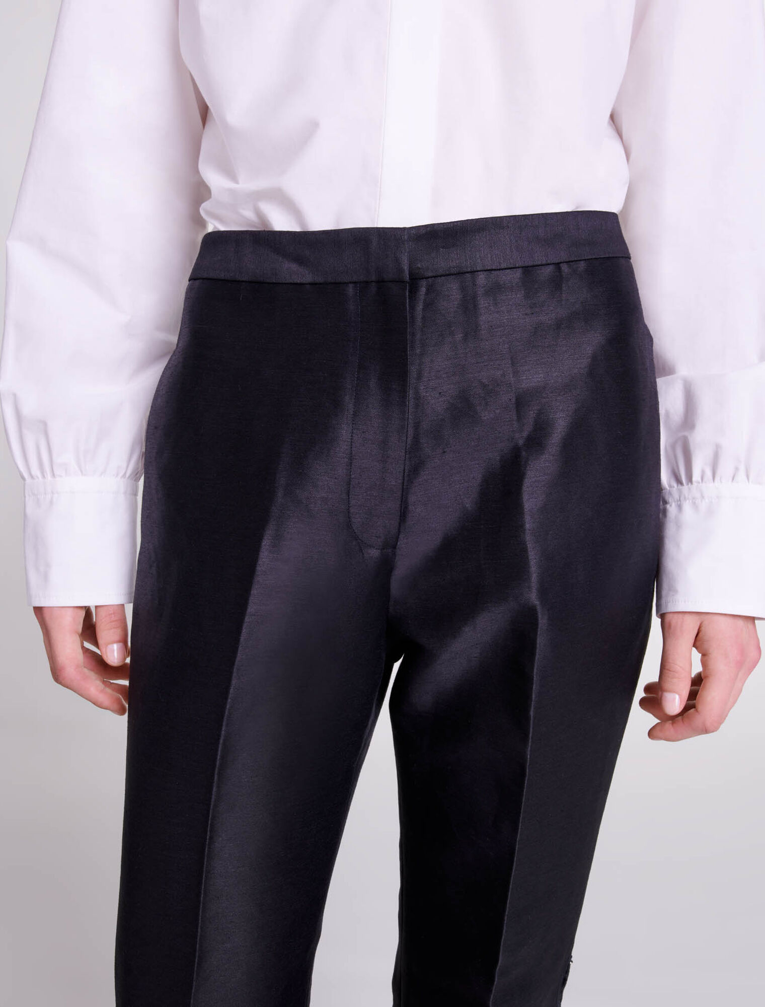 Openwork flared trousers
