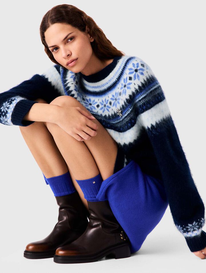 Jacquard knit sweater