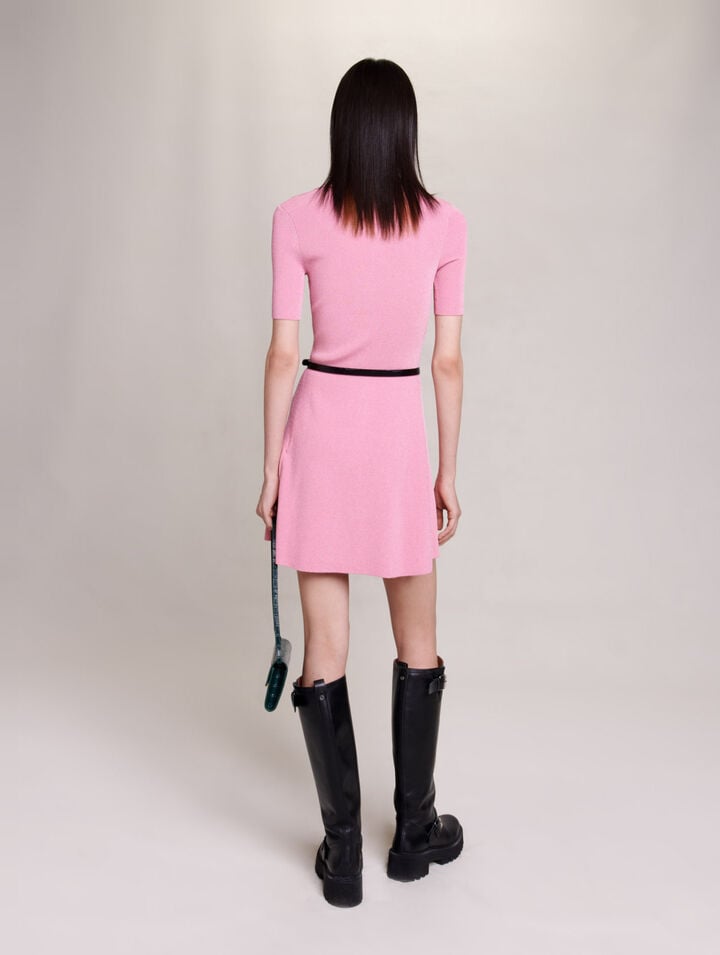 Robe en maille côtelée scintillante
