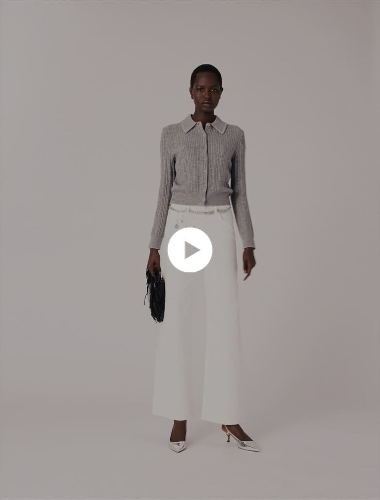 Cardigan avec col strassé