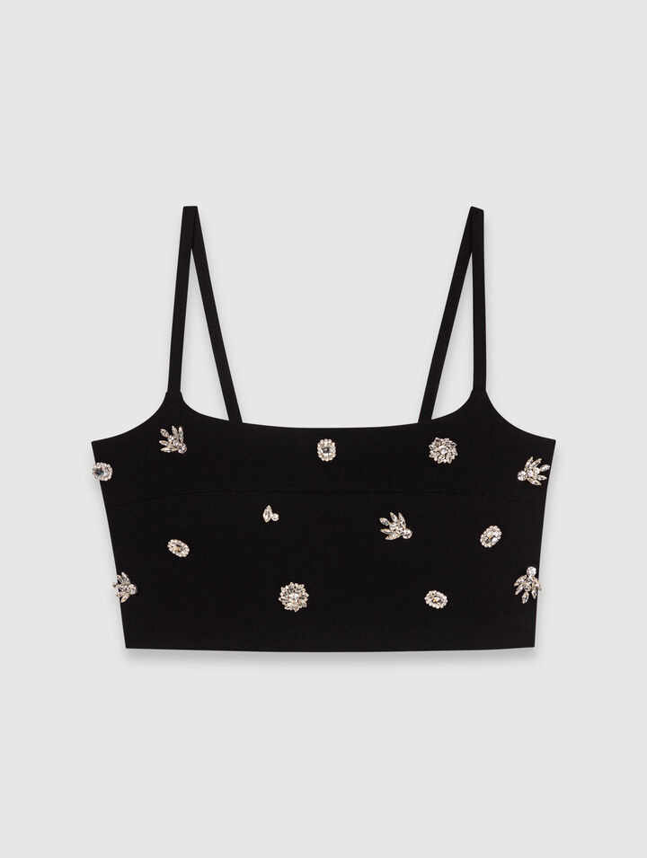 Crop top à strass