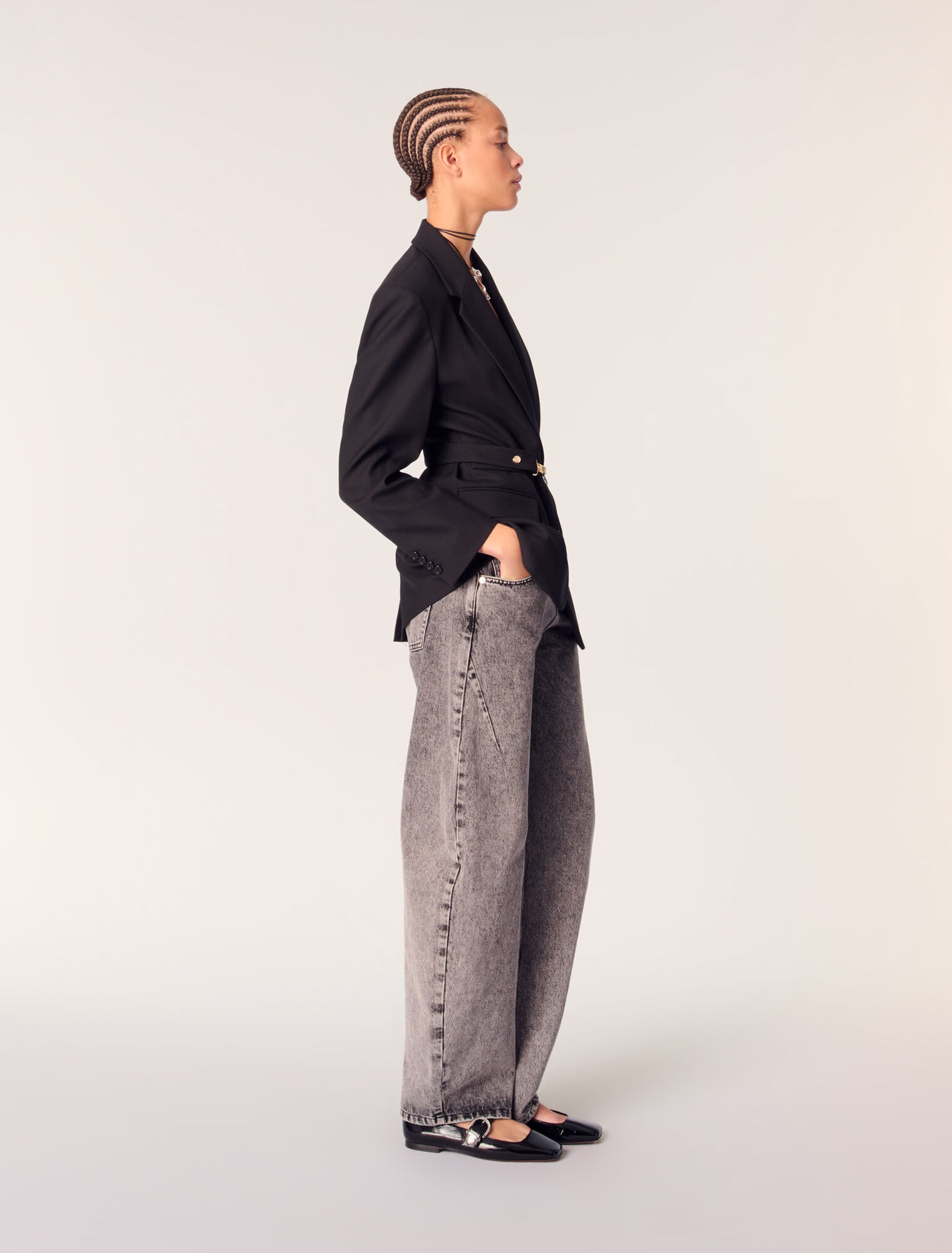 Veste de tailleur à ceinture