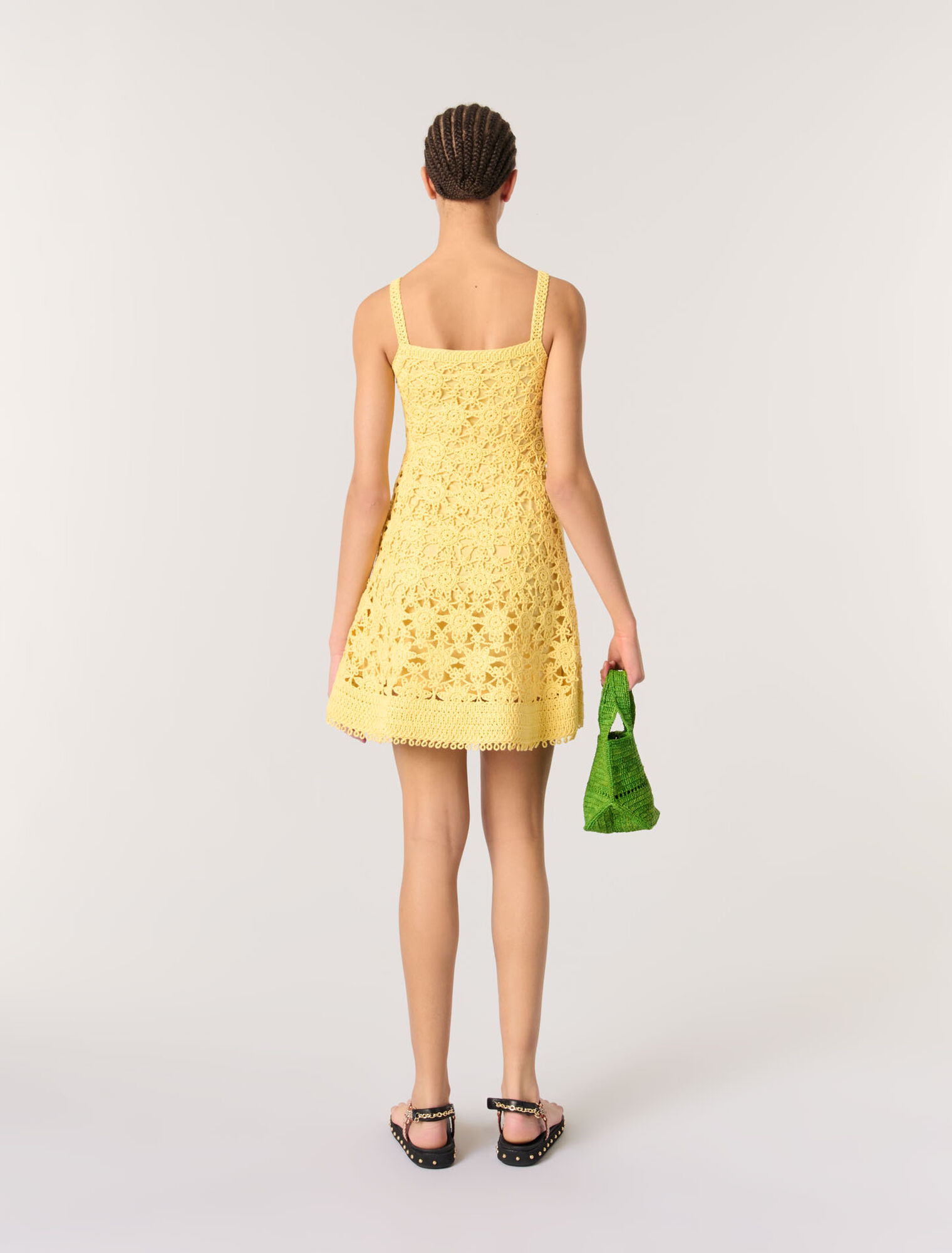 Crochet strappy mini dress