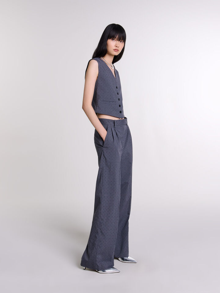 Pantalon de tailleur strassé