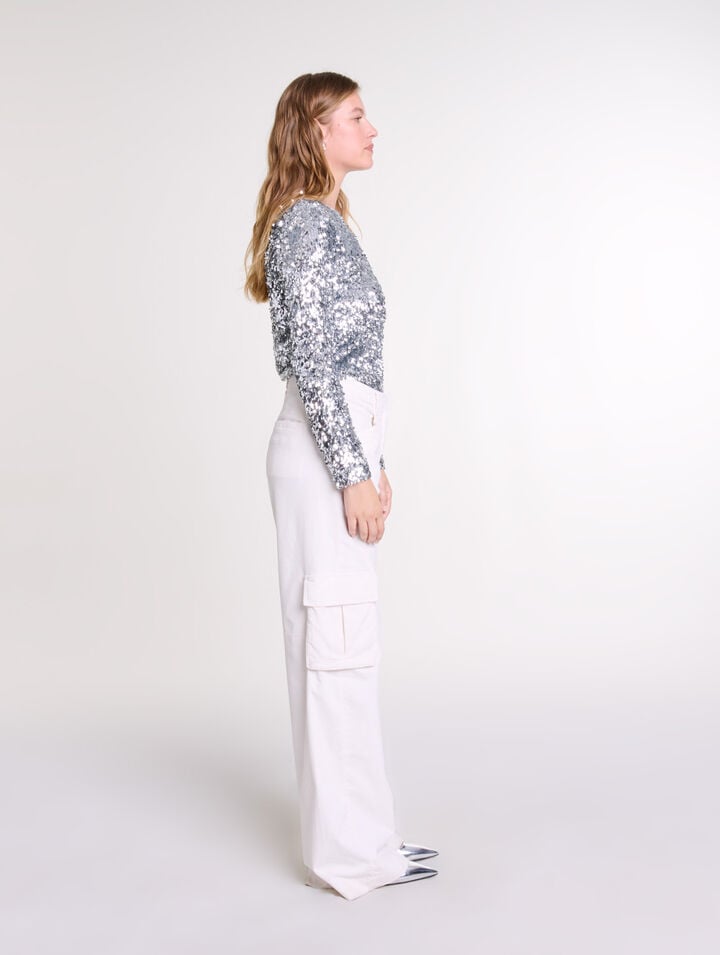 Top manches longues en sequins