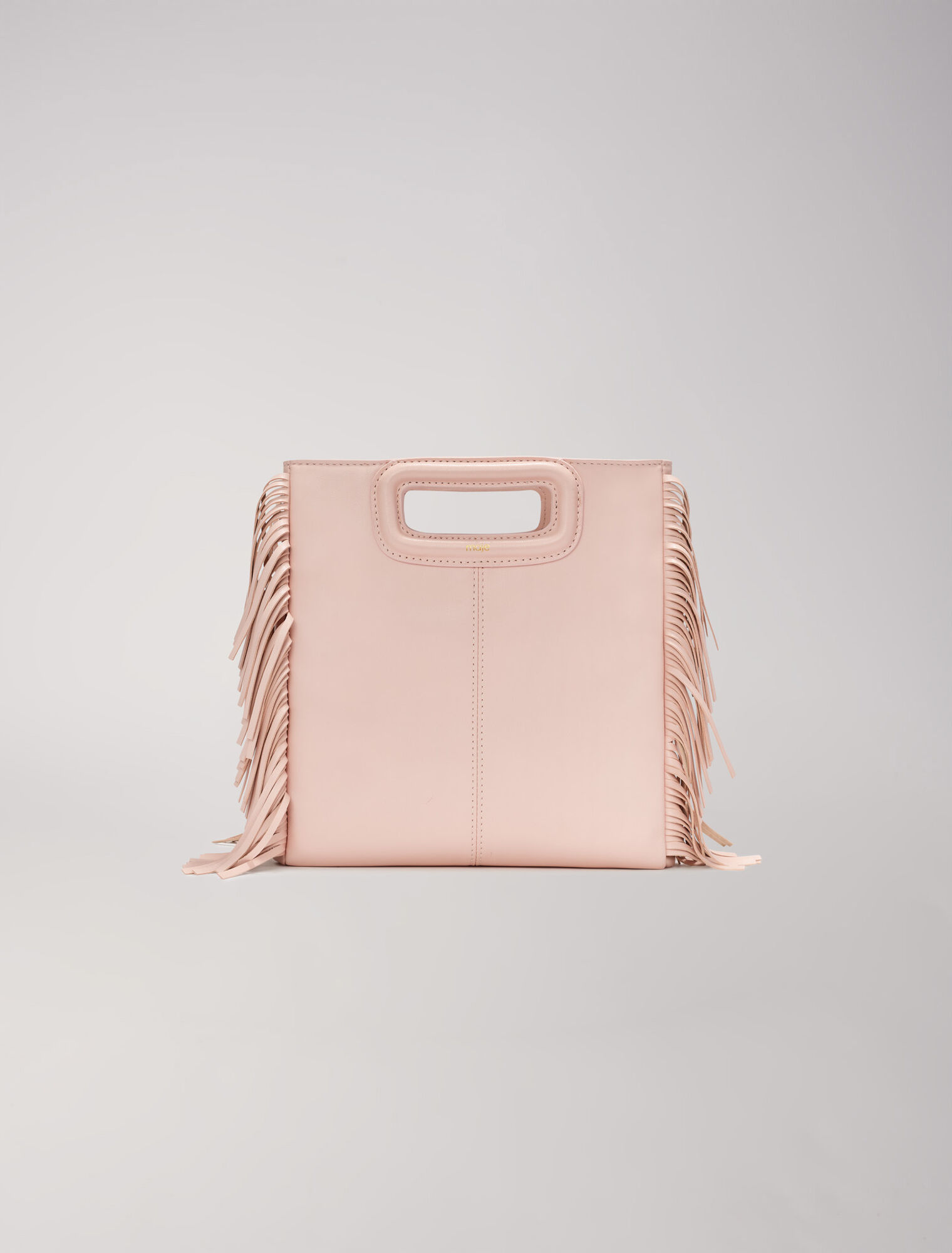 Smooth leather M bag with fringing