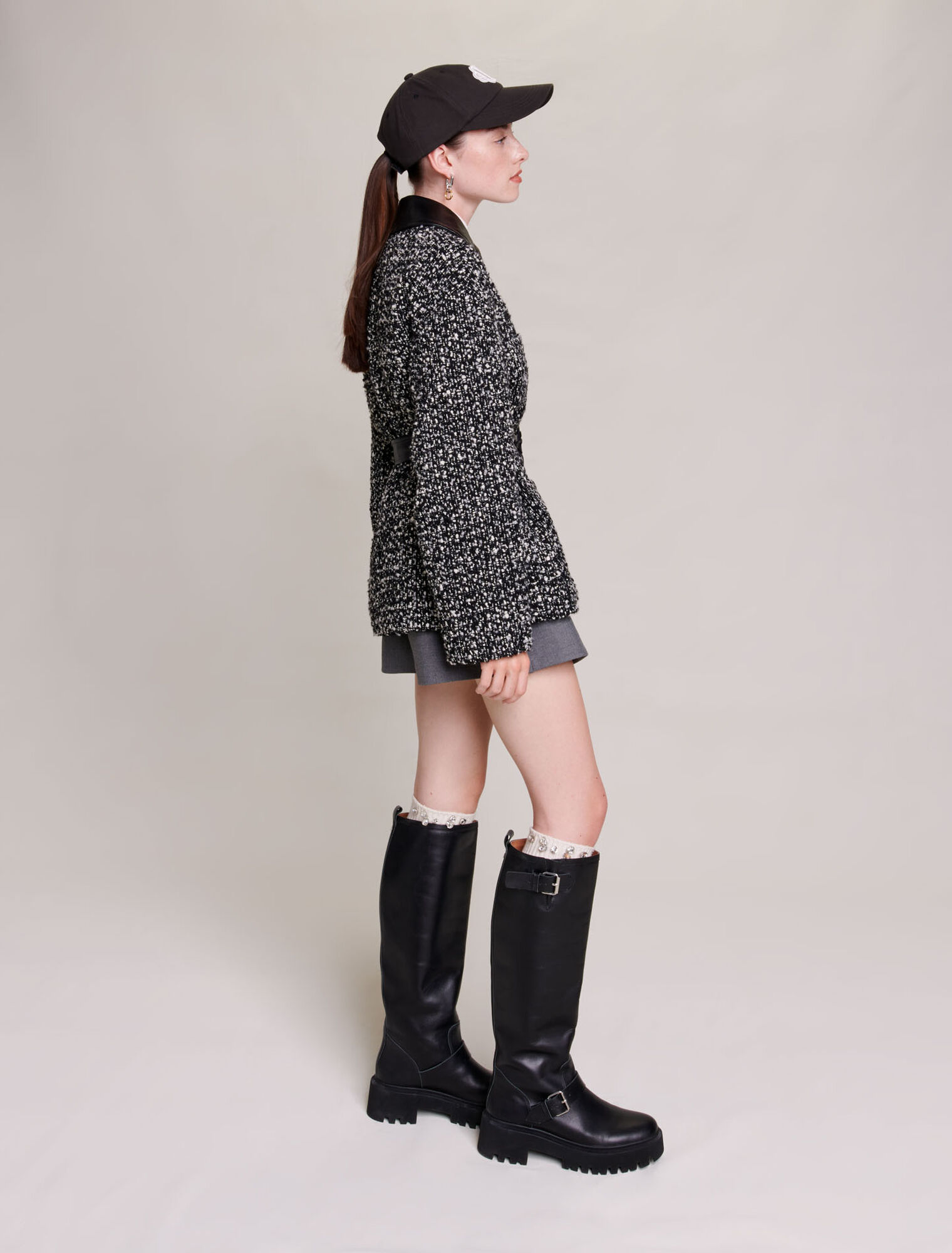 Manteau court en tweed