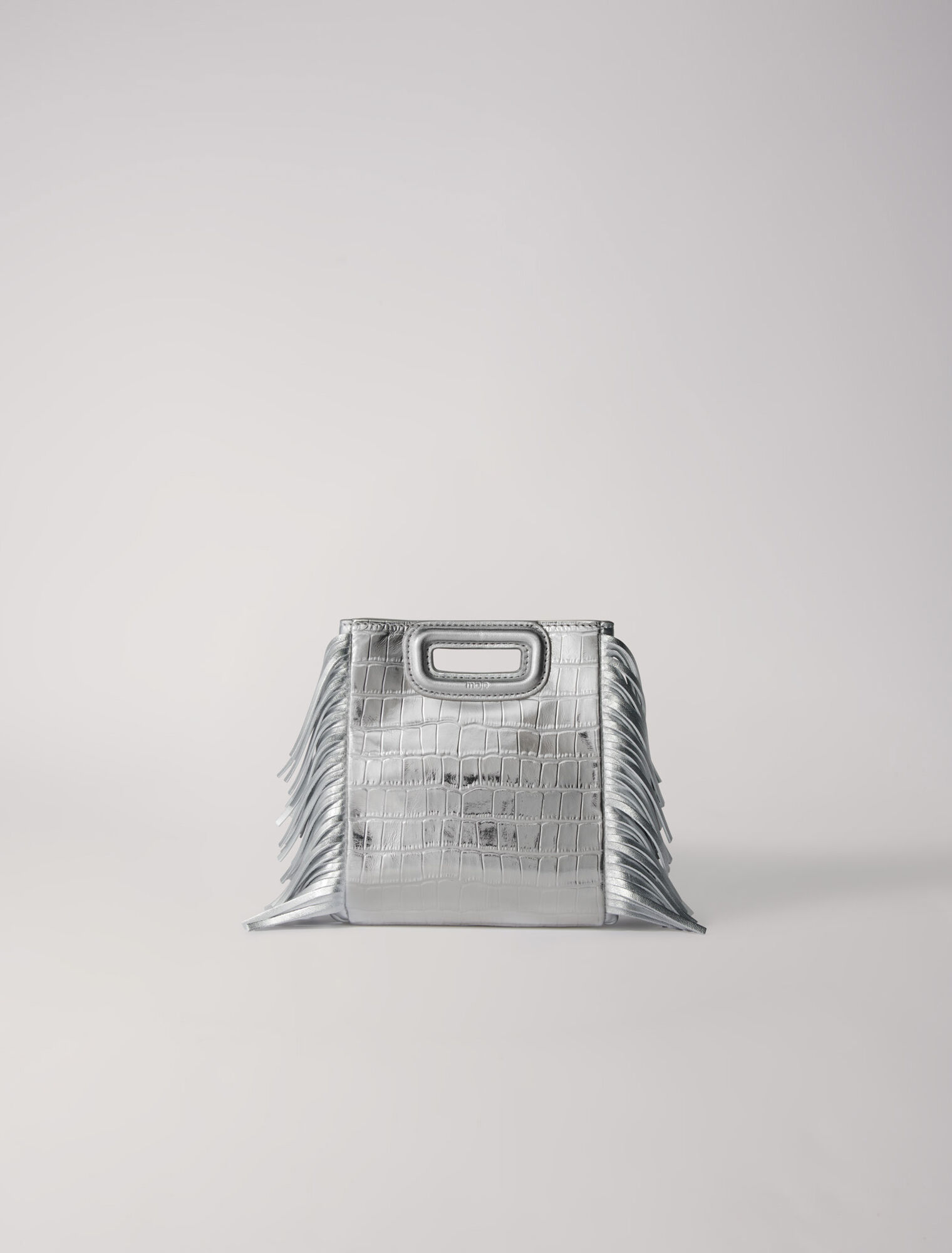Embossed croc-effect leather mini M bag