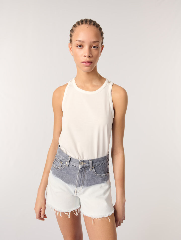 Short en denim tie & dye
