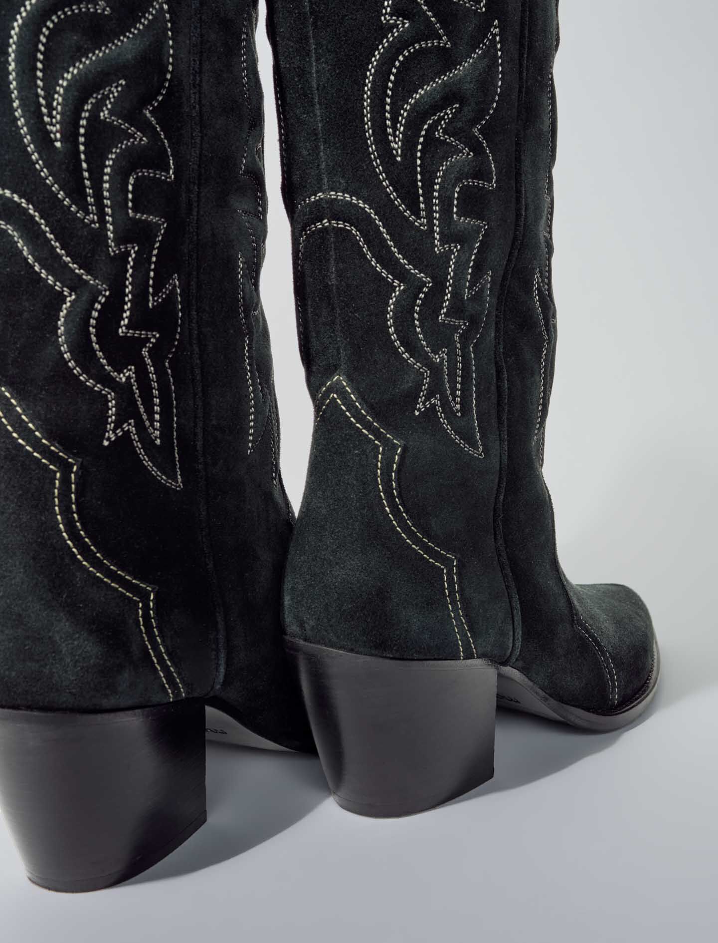 New Double Face Suede in Black for Women | Casadei®