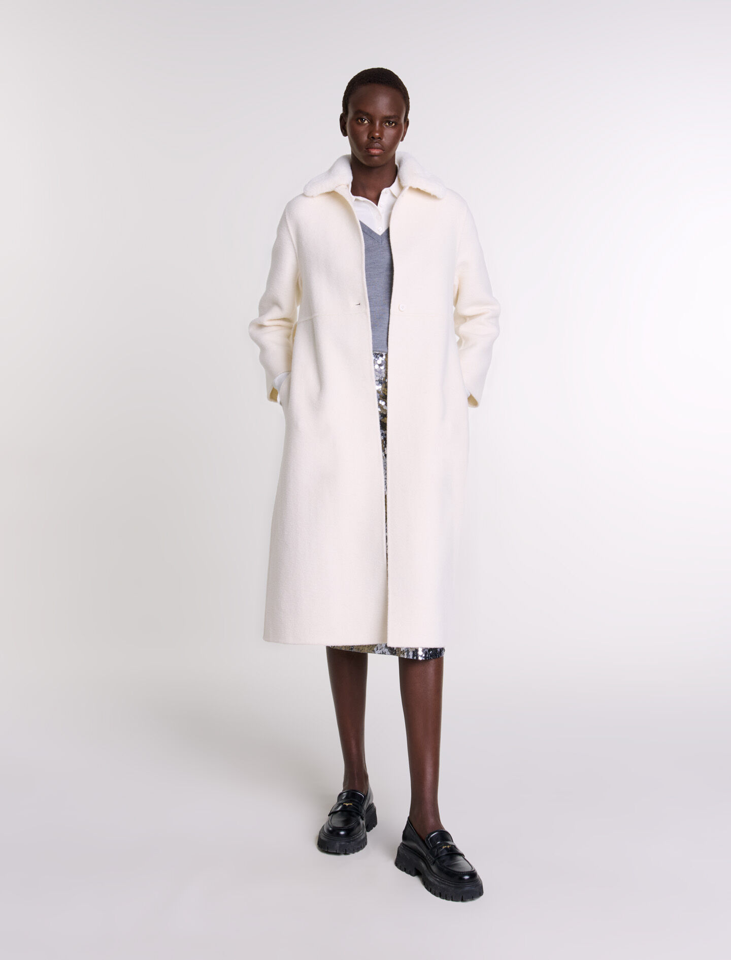 Maje white coat online